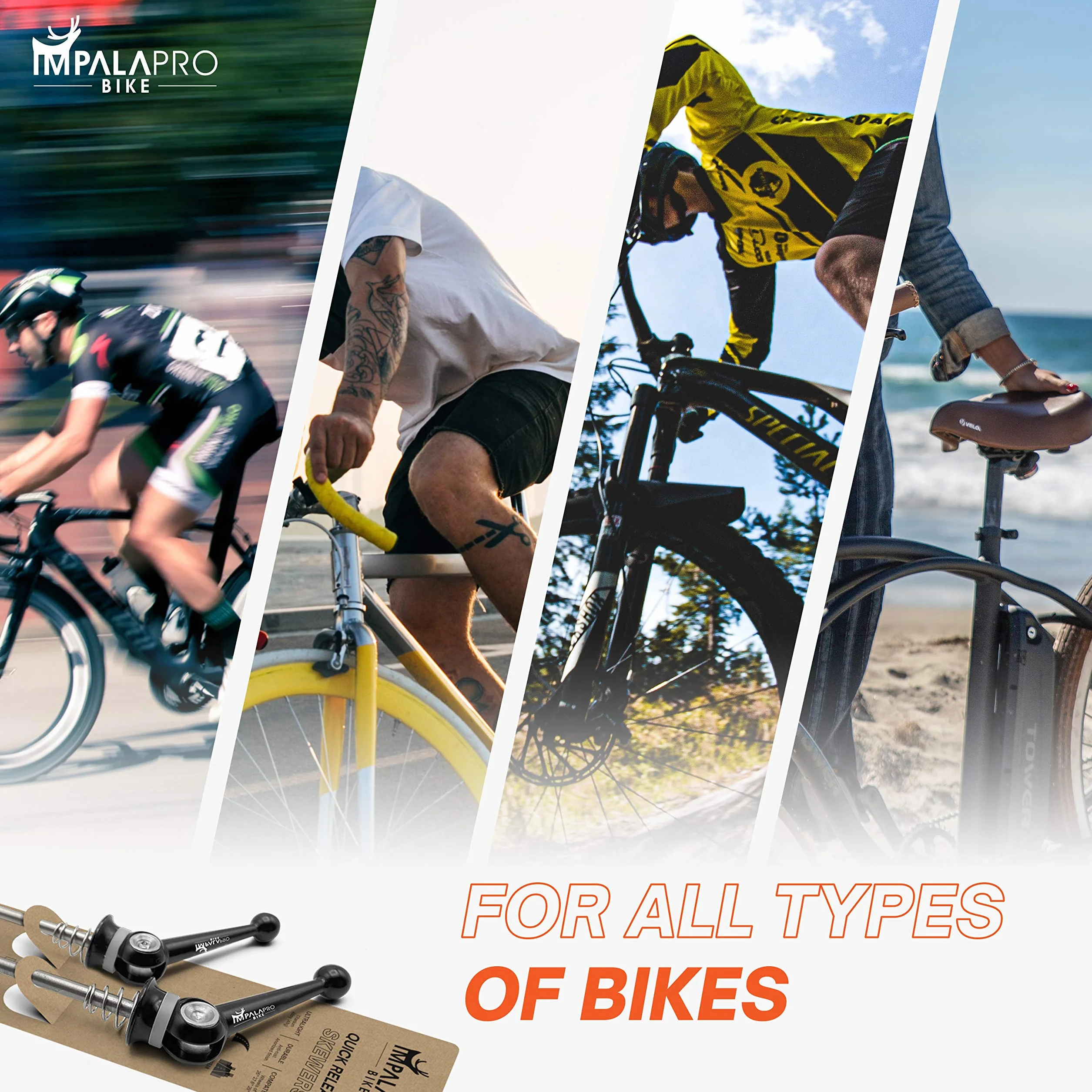 IMPALAPRO Bike Sgancio Rapido Titanio CNC Ultraleggeri Resistenti Spiedini Bici Lega Titanio MTB Mozzo Rilasci Rapidi