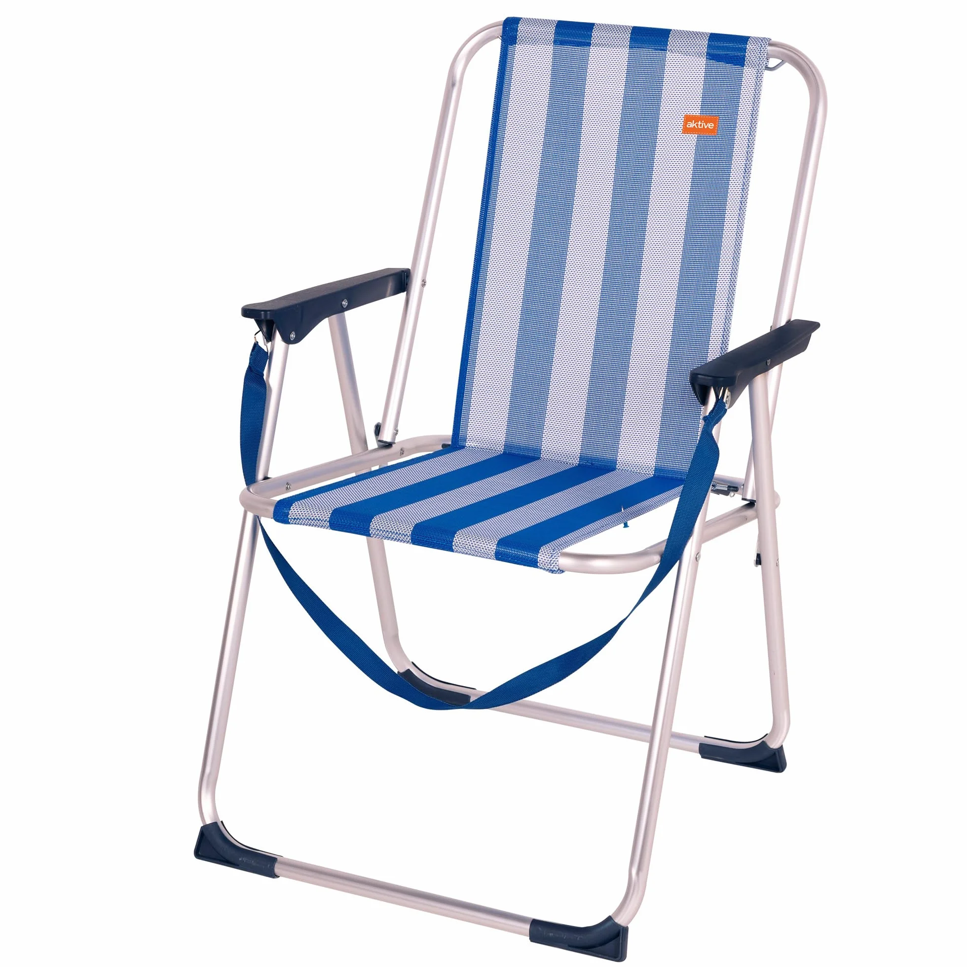 Aktive Sedia Pieghevole Fissa Alluminio Beach 47x54x75 cm Blu