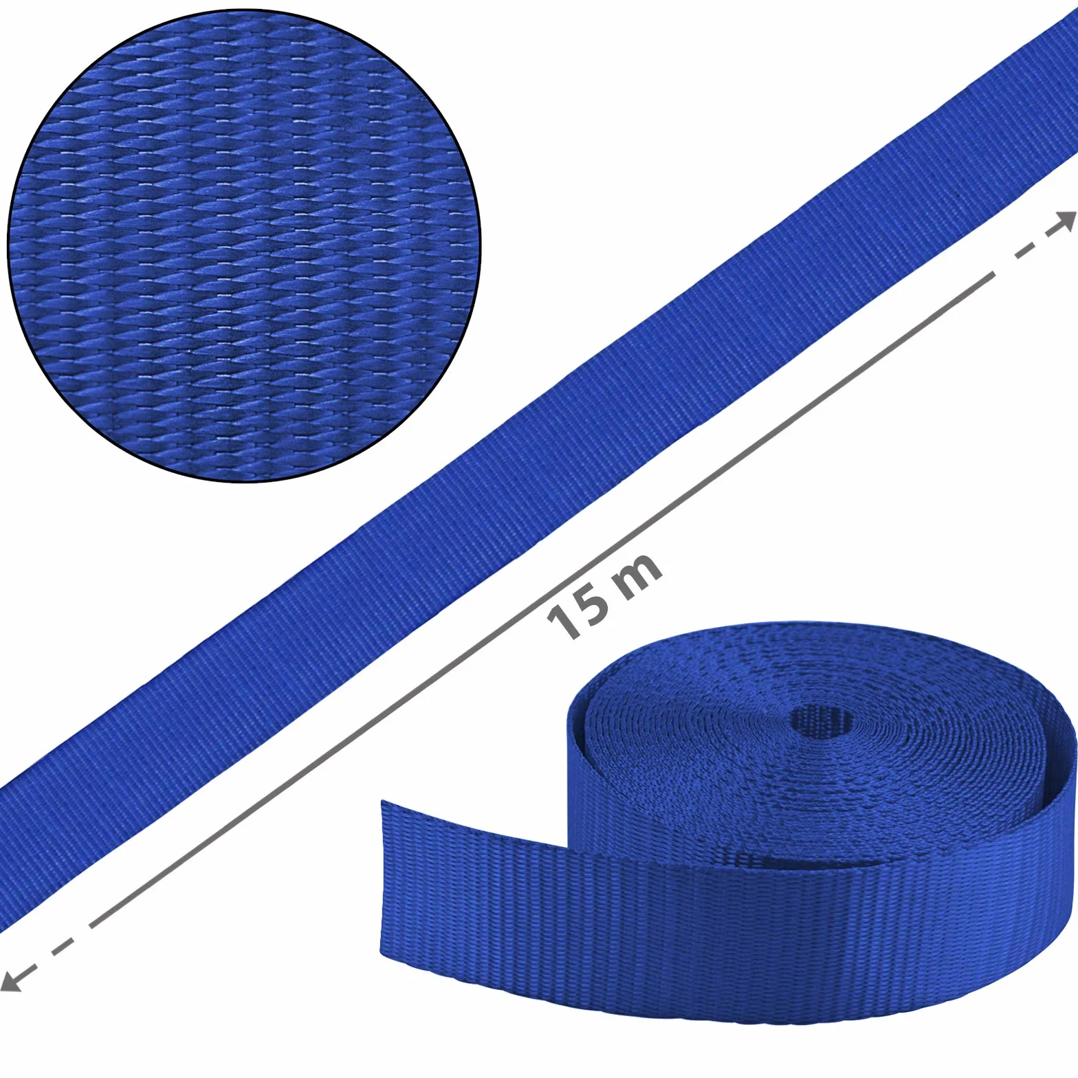 ALPIDEX Slackline 15 m do 2 ton, w zestawie torba transportowa, niebieska