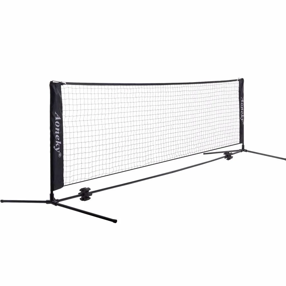 Aoneky Kit da Tennis 2,1M/3M/6M Telaio in Metallo Rete in Nylon Portatile Pieghevole per Allenamento Tennis Badminton