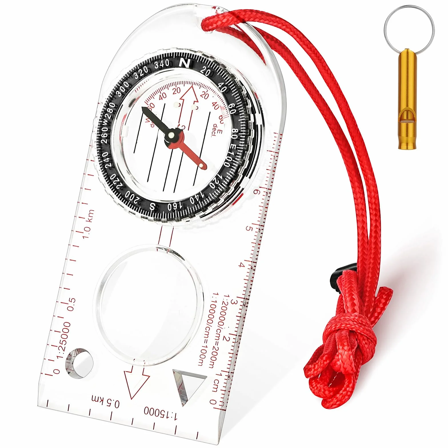 flintronic Bussola di Navigazione Impermeabile, Direzione Magnetica per Escursionismo e Orienteering