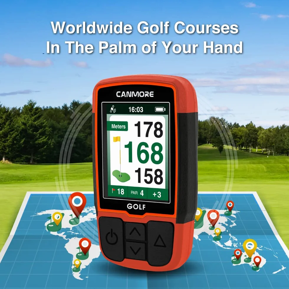 CANMORE GPS da golf portatile HG200 - Display a colori con 41.000 dati campo, Arancione