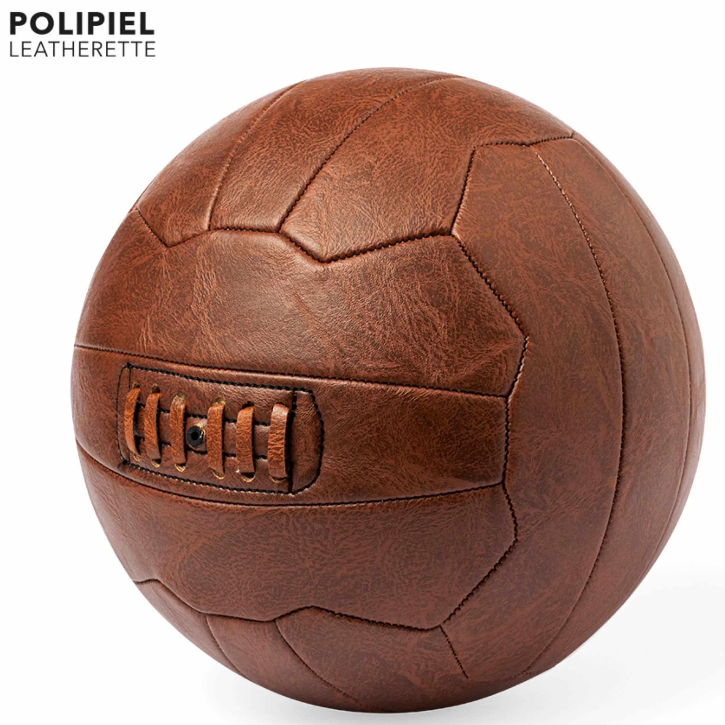 Palla da calcio in stile vintage 1954 pelle PU marrone taglia 5