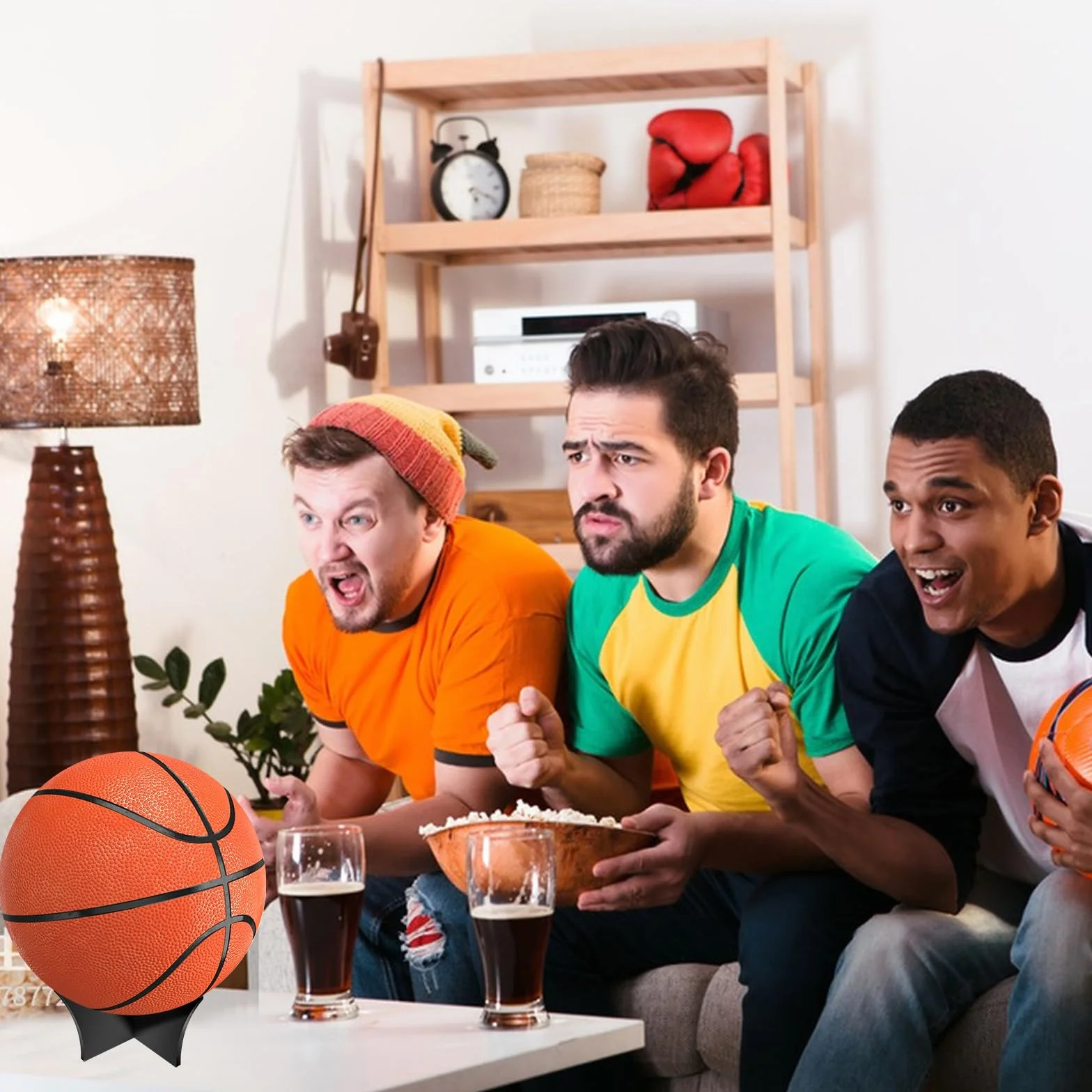 Porta Pallone Calcio Acrilico Espositore Supporto Piede Base per Pallacanestro Basket Rugby Pallavolo
