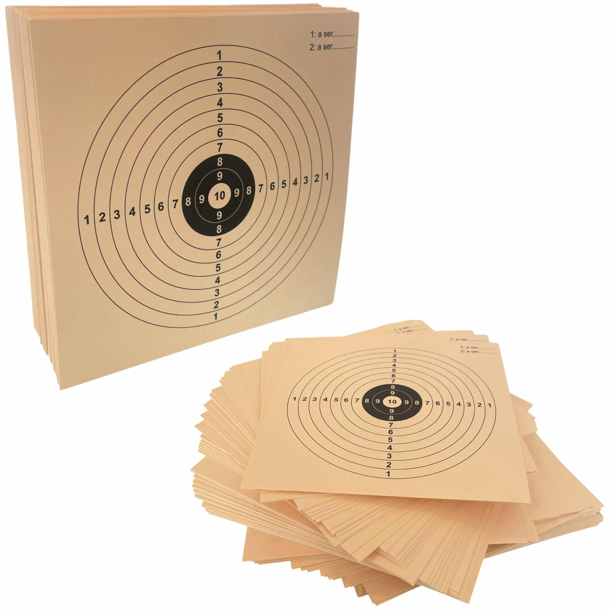 Bersagli Cartone 14x14 cm 300g/m² Seppia Competizione 100 Pezzi per Airsoft Aria Compressa Pellet