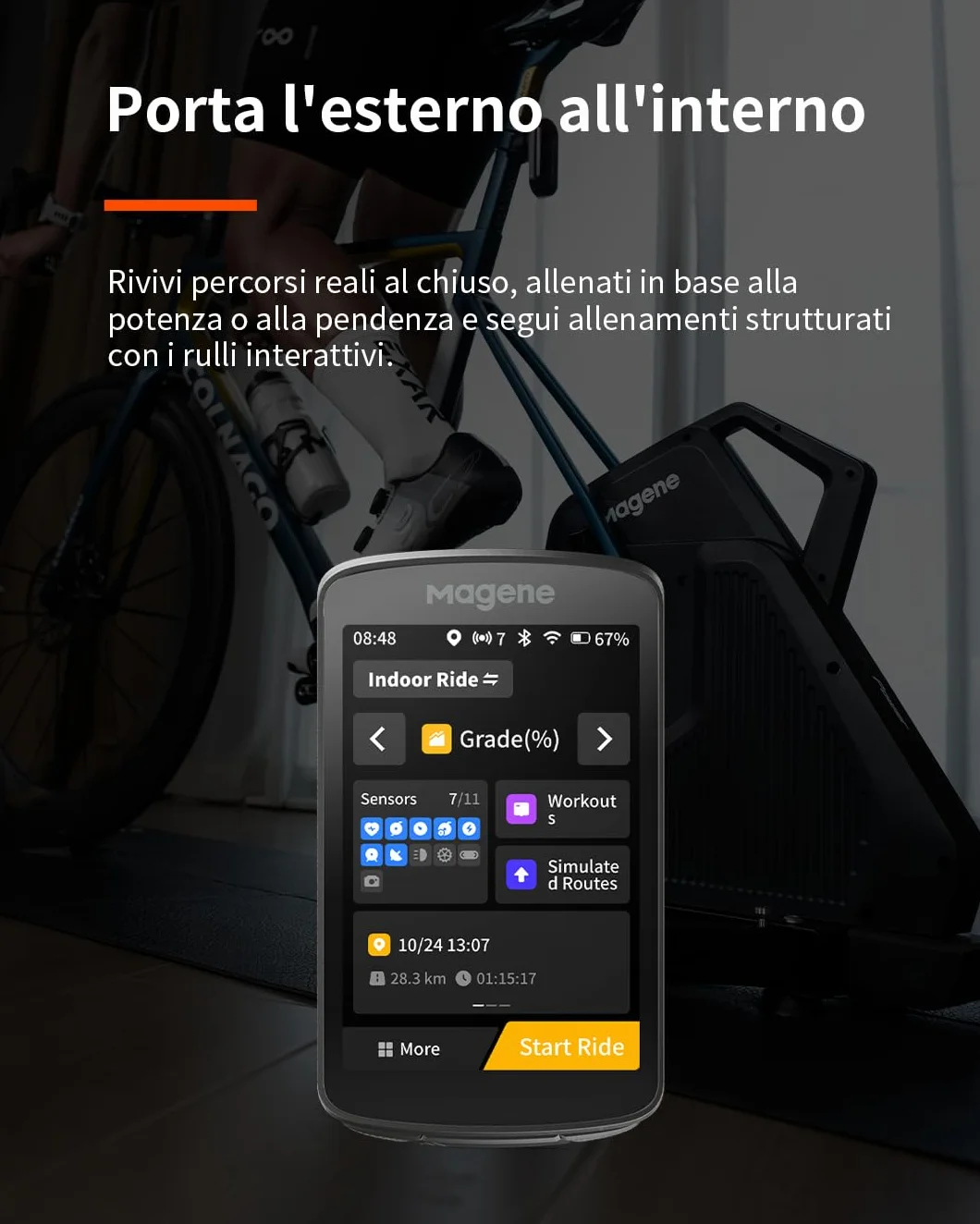 Magene C706 GPS Ciclocomputer Navigazione Cartografica Touchscreen 3,3" Dual-Band