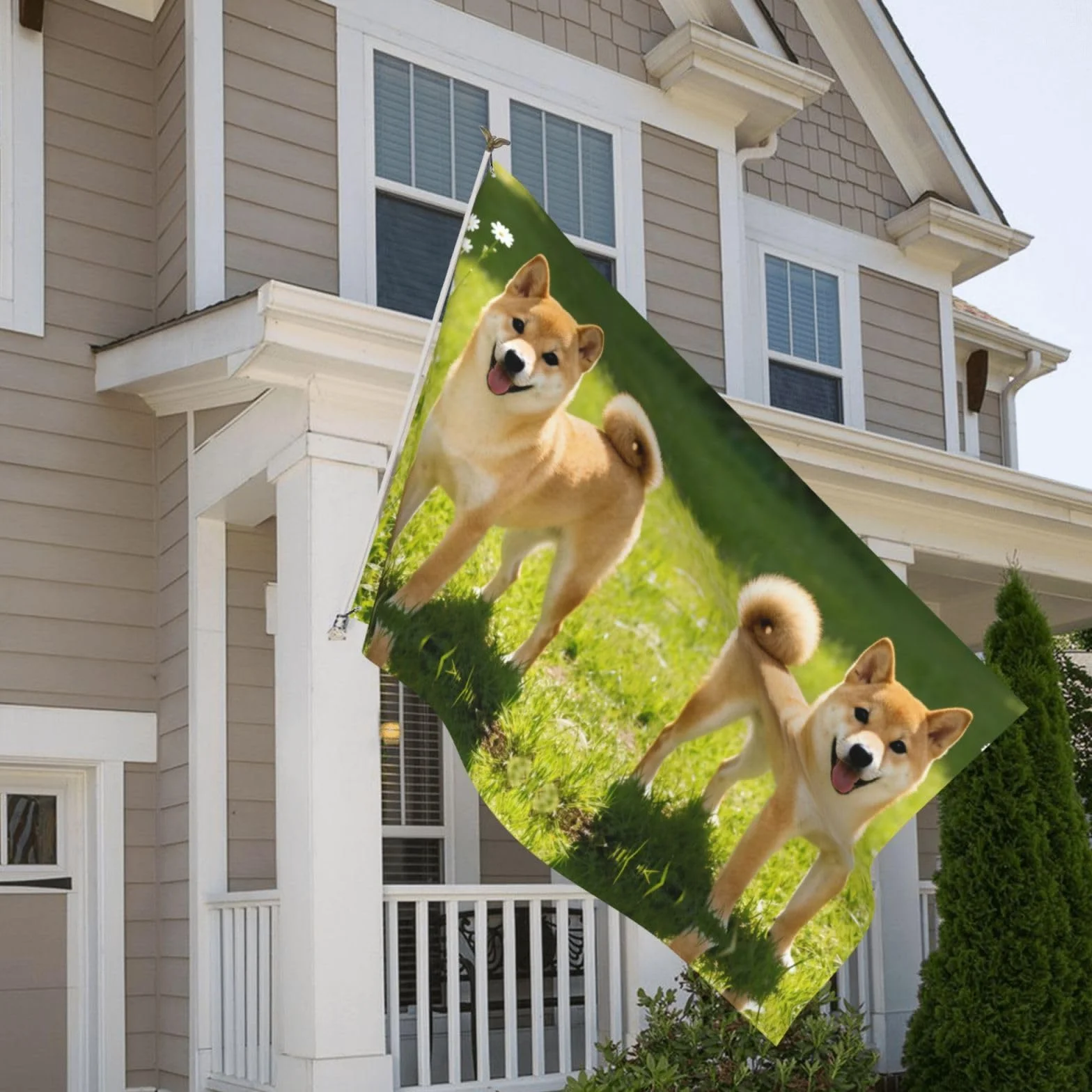 Bella Bandiera Shiba Inu Patriottica per Esterni Coppa del Mondo 2026