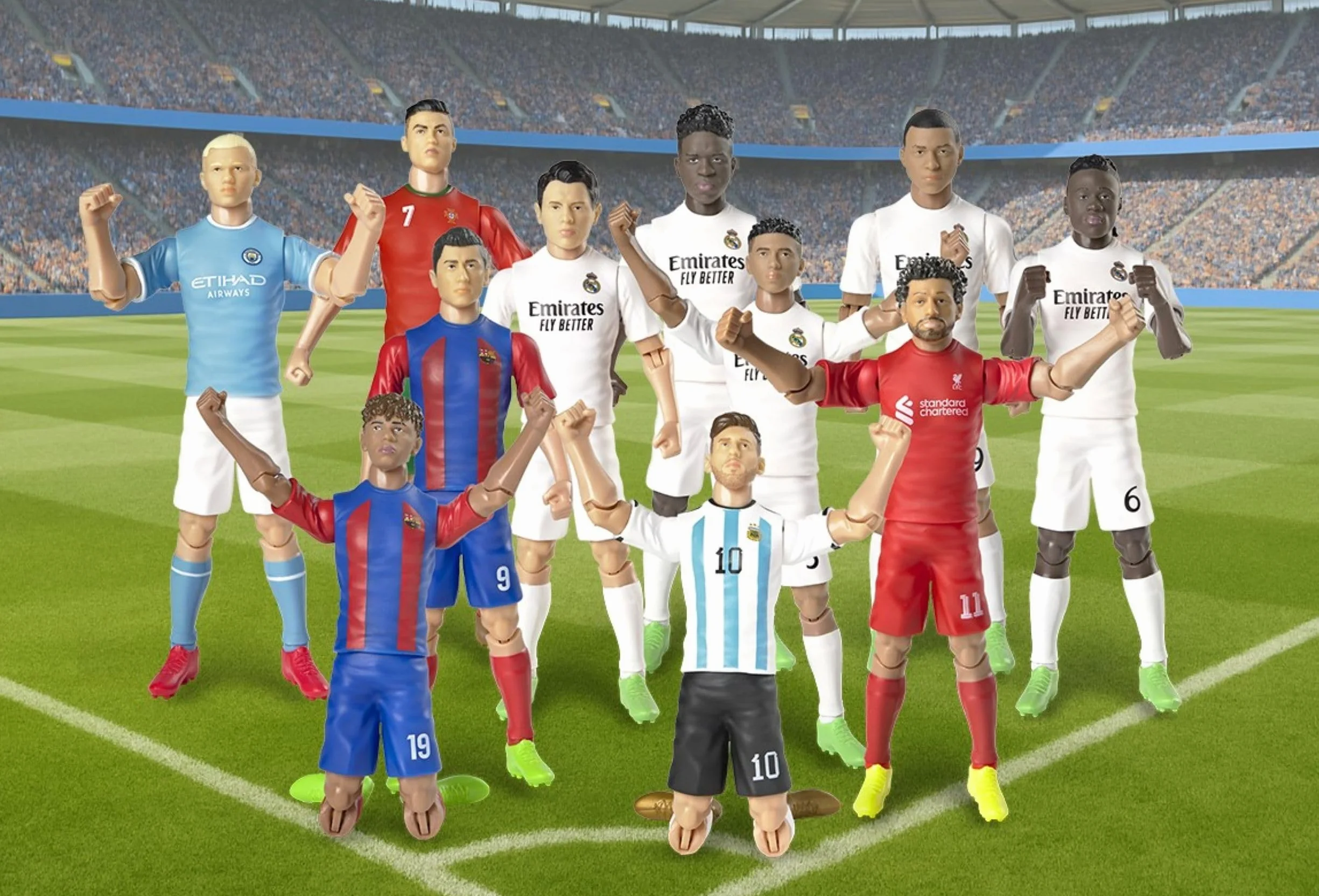 Megableu Statuetta Calcio Ronaldo 20 cm Figura Realistico Articolato Licenza Ufficiale 10 Punti Articolazione Giocattolo Calcio