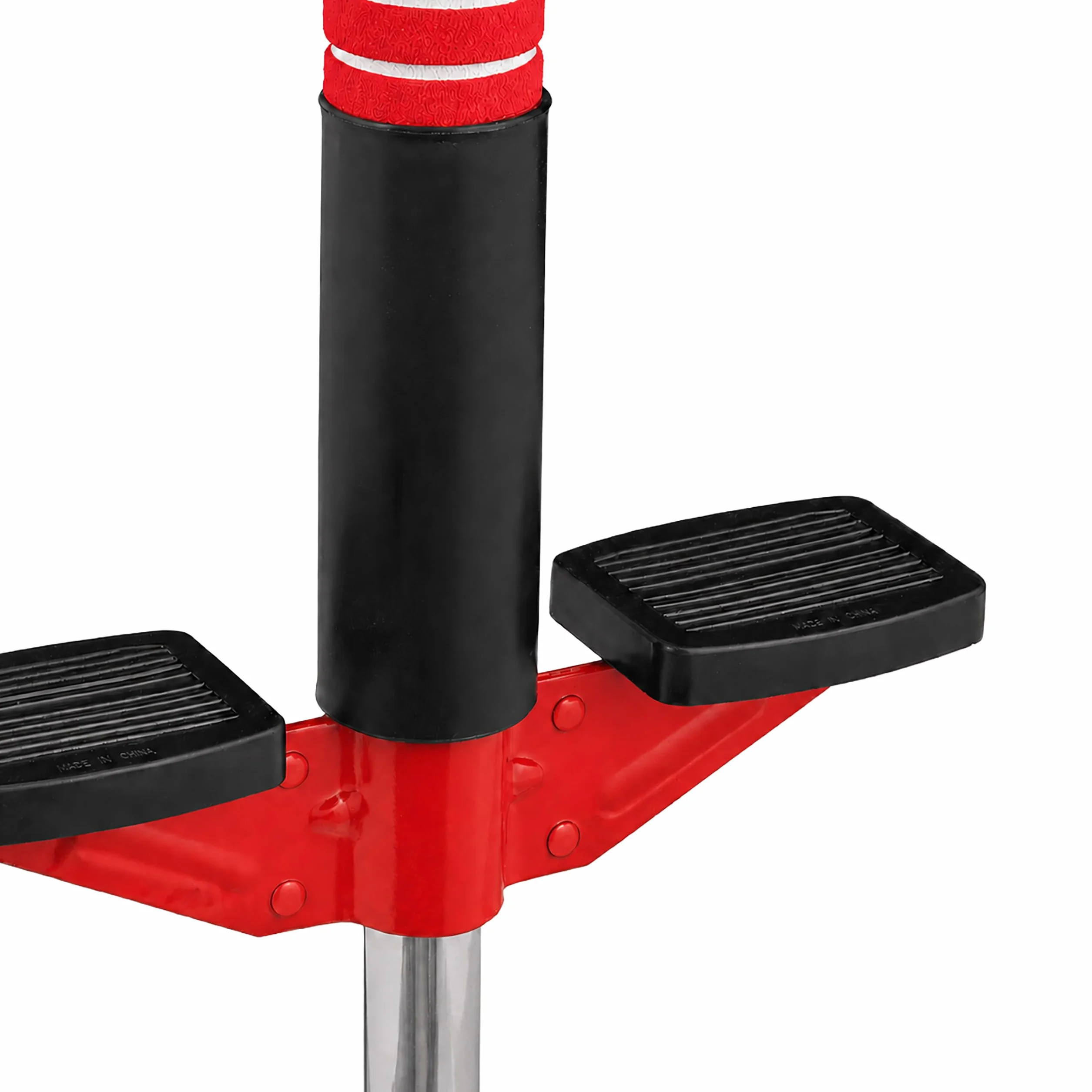 Relaxdays Salterello per Bambini Pogo Stick, Max 35 kg, Acciaio Inox, Rosso