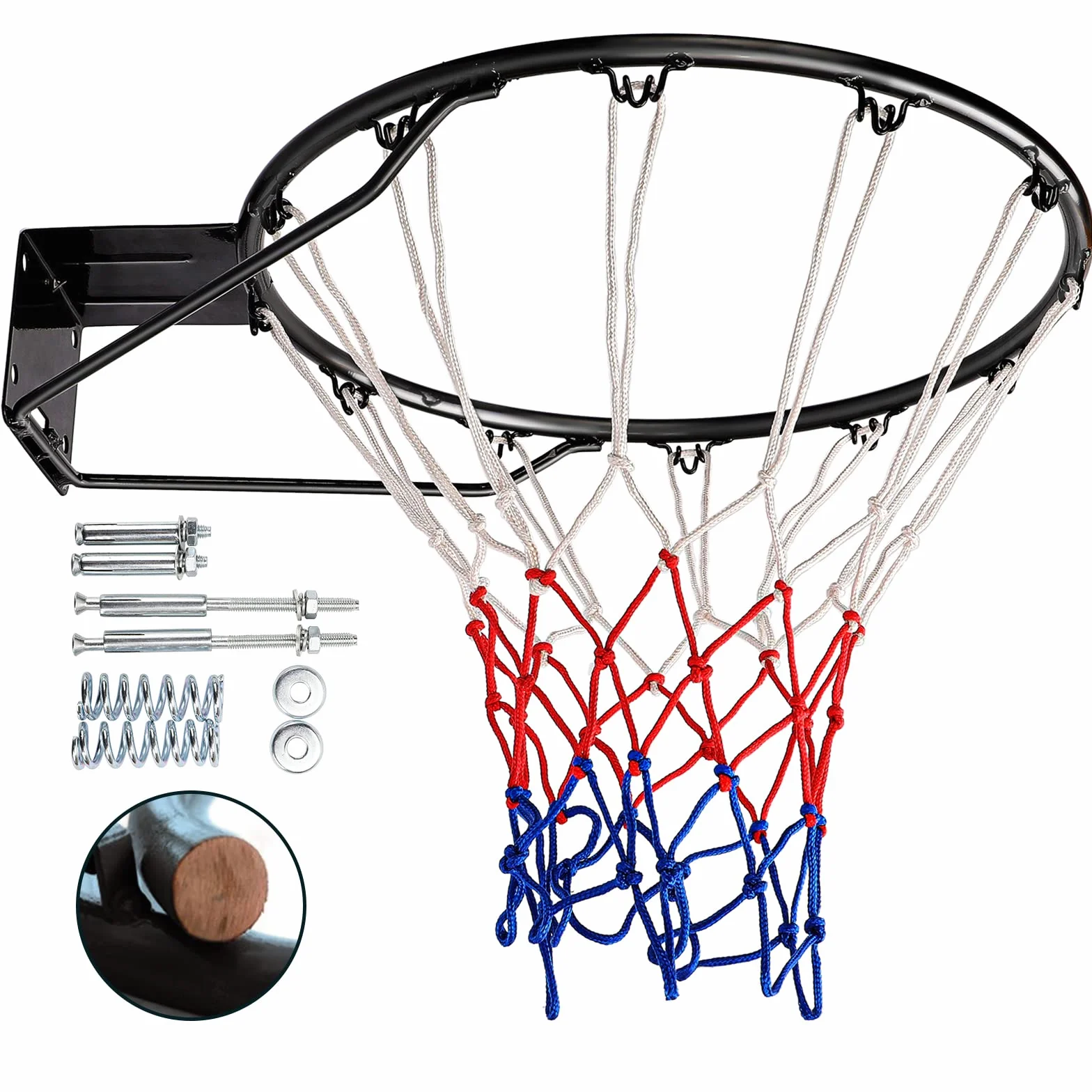 Dripex Canestro da Basket 45 cm Acciaio Parete Rete Nylon Interni Esterni