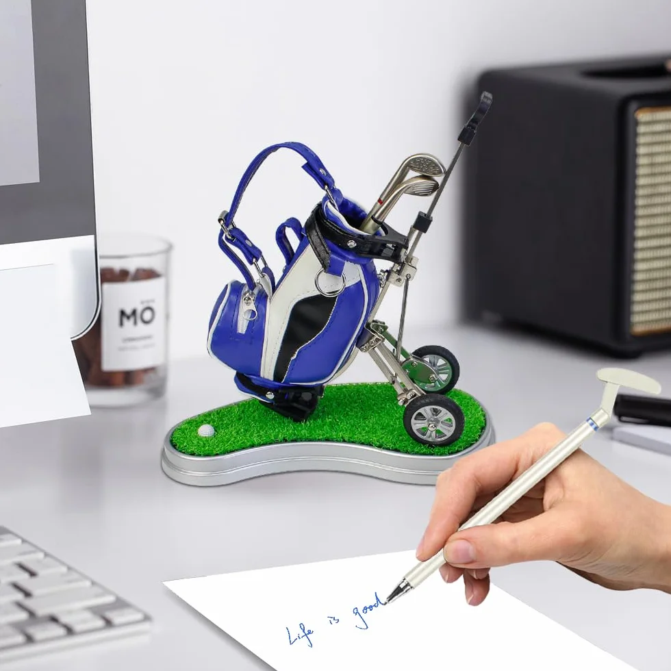 Kofull Set Regalo da Golf Penne a Forma di Mazze da Golf Penne da Scrivania Fantasy (Verde)