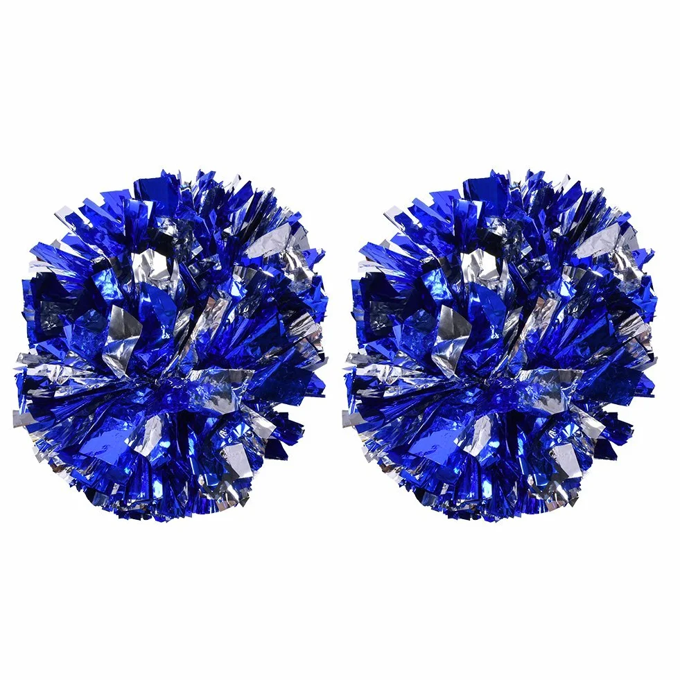 Dilwe Cheerleader Pom Poms 8 Colori Plastica Mano Fiore Palla per Sport Scuola Competizione Argento Blu