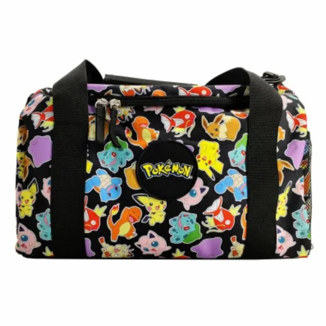 Borsa sportiva Pokémon per bambini 43 cm tracolla regolabile Pikachu nero e giallo
