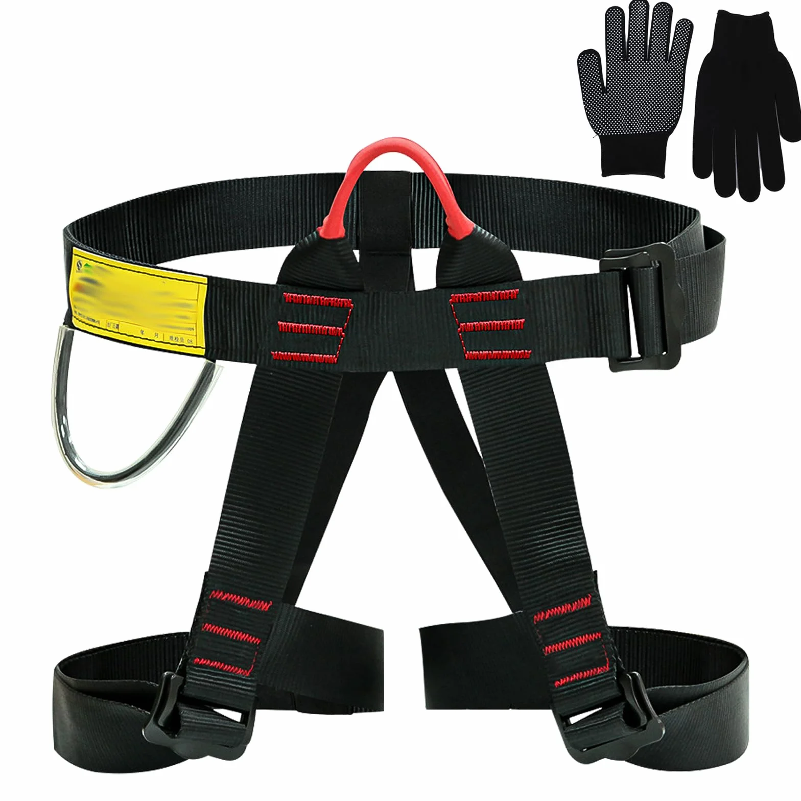 Imbracatura Da Arrampicata Mezzo Corpo con Guanti, Cintura di Sicurezza per Alpinismo e Arrampicata Sportiva
