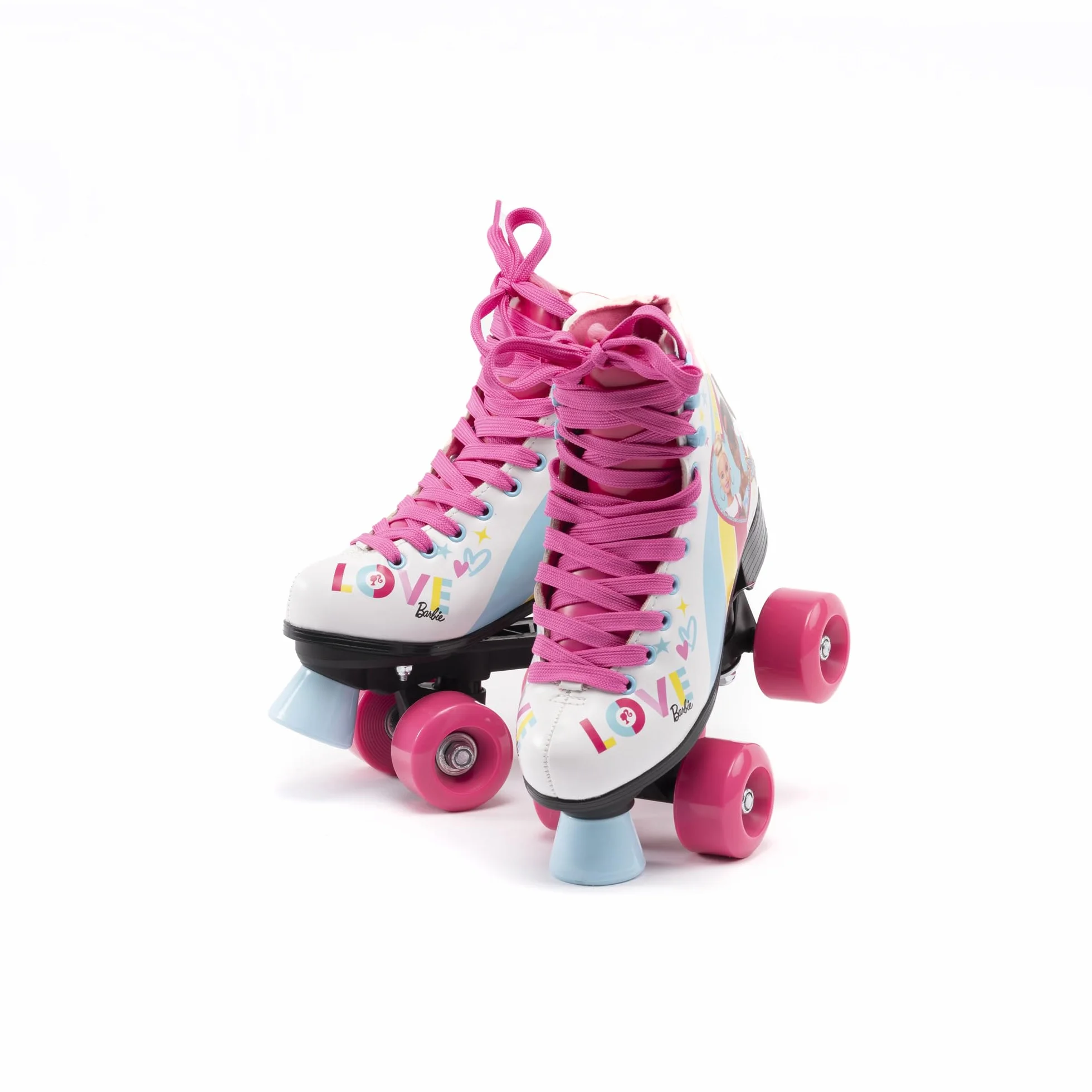 Barbie Pattini a Rotelle Bambina 4 Ruote con Freno Posteriore Stivaletto Alto in Pelle Sintetica