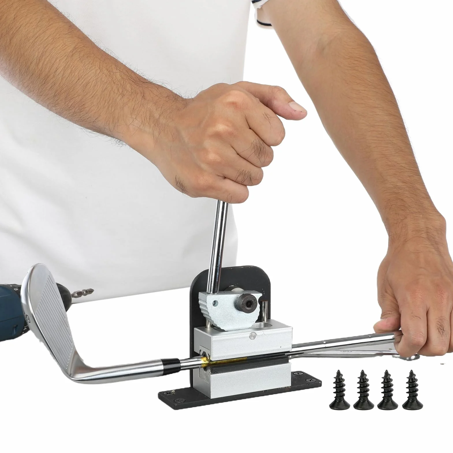 Morsetto per mazze da golf con sgancio rapido antiscivolo in metallo antiruggine – Set per cambio manico