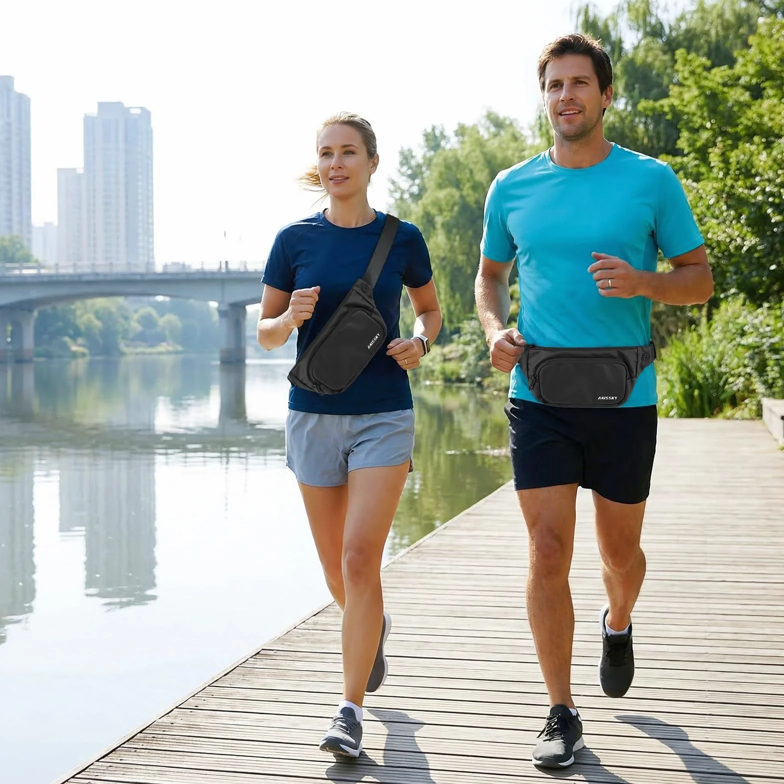 HAISSKY Marsupio Cintura da Corsa Impermeabile Uomo Donna Running Borsa a Tracolla Jogging Viaggi