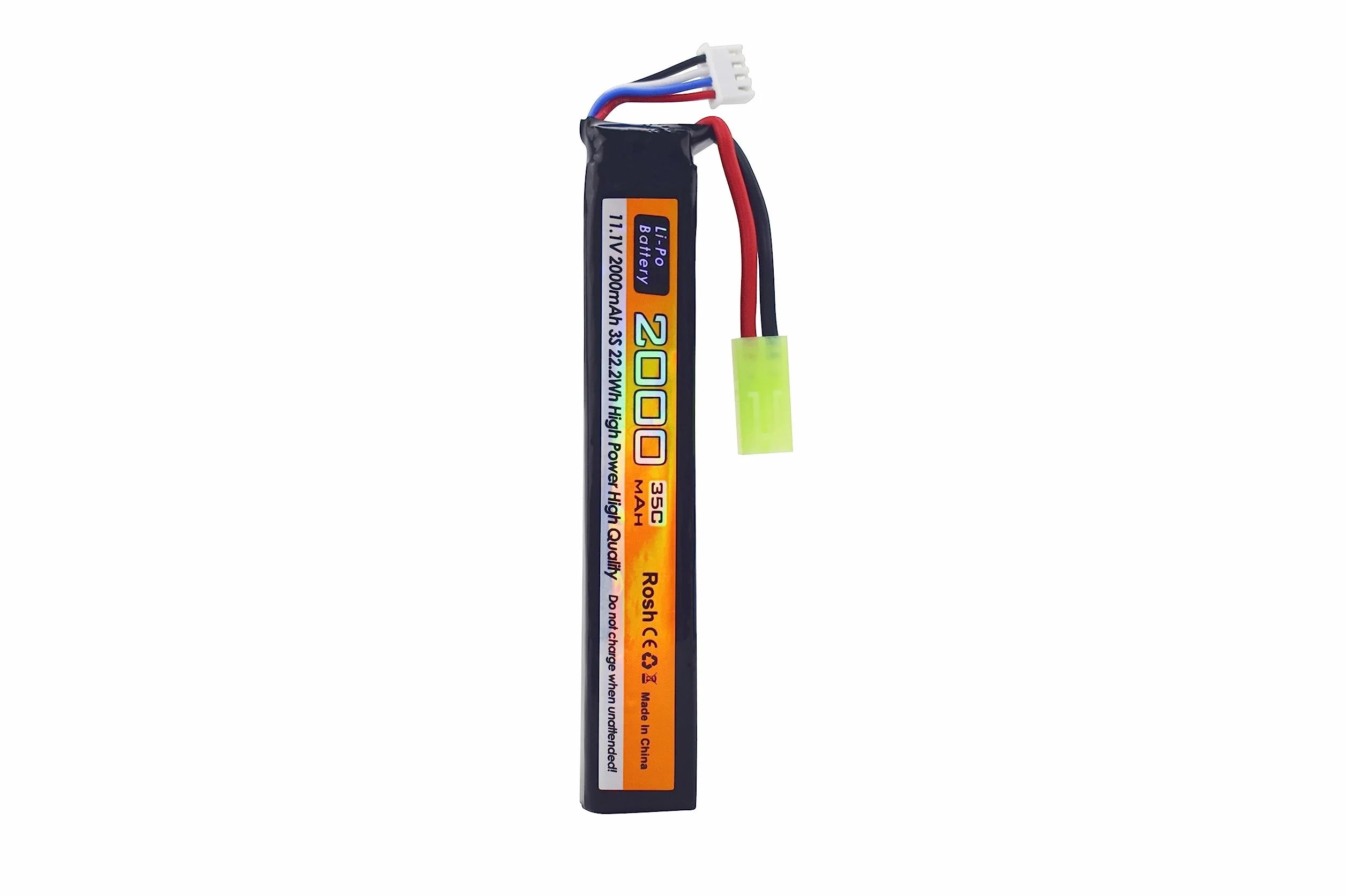 Batteria agli ioni di litio 11.1V 2000mAh 35C Odamiya con cavo di ricarica USB per Airsoft RC