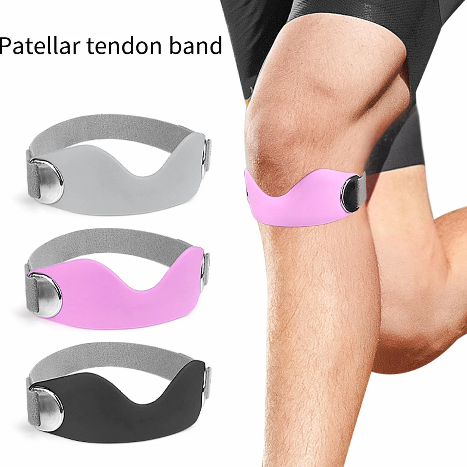 Ginocchiera regolabile in silicone per corsa basket calcio
