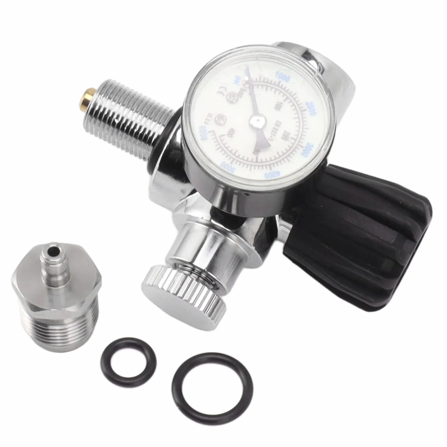 Srliya Preciso 6000psi 400Bar Scuba Tank Pressure Gauge Misuratore Luminoso a Doppia Scala per gli Appassionati di Immersioni Acciaio Inossidabile M18x1.5