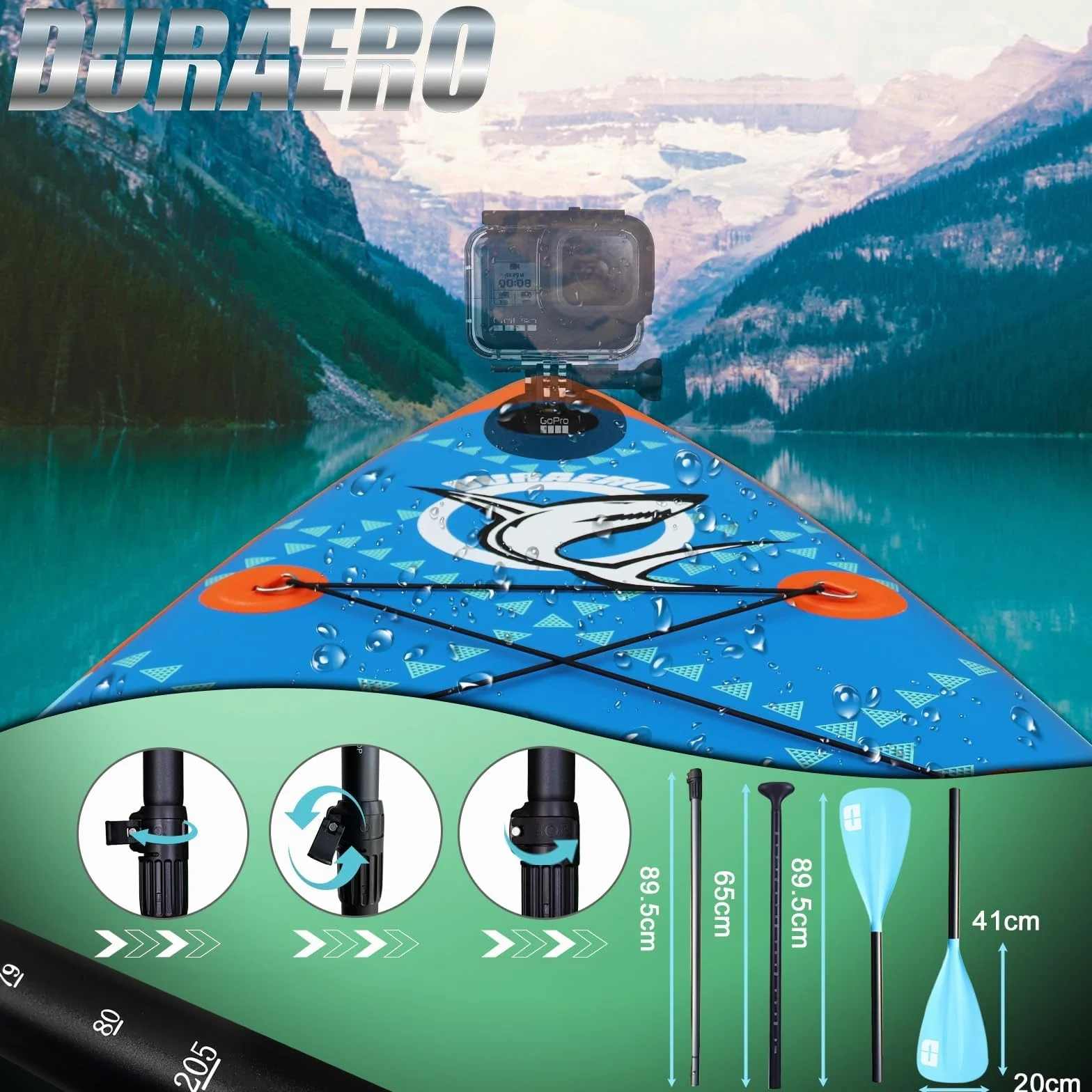 Tavole gonfiabili Stand Up Paddle 330x76x15 cm, portata 150 kg, Blu