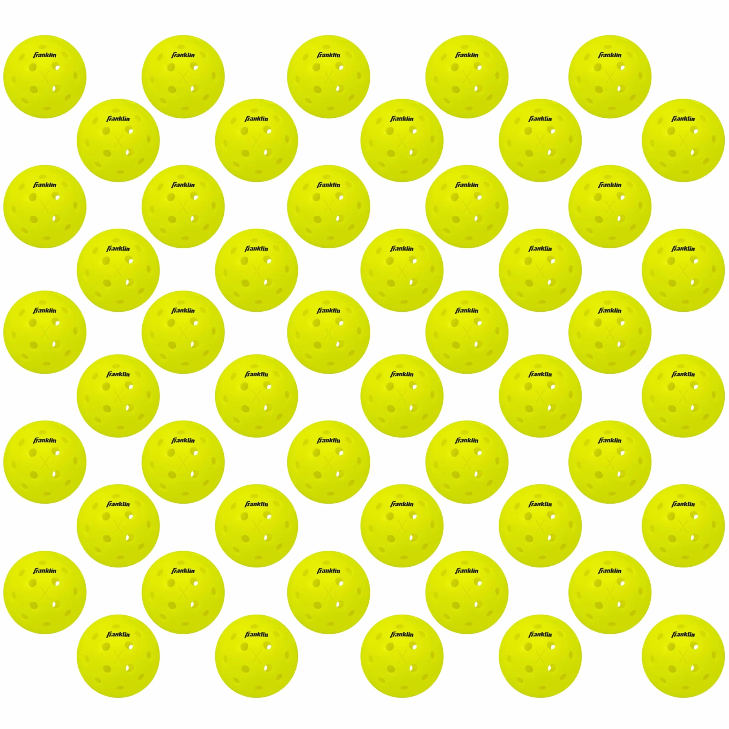 Franklin Sports X-40 Outdoor Pickleballs - USAPA Official Balls - Optic Yellow 50 Pack