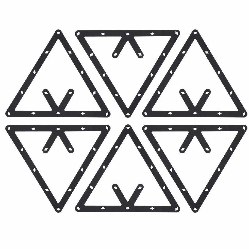 Set di 6 Supporti per Palle da Biliardo a Triangolo, Foglio di Triangolo da Biliardo, Moderno, per Tavoli da Biliardo