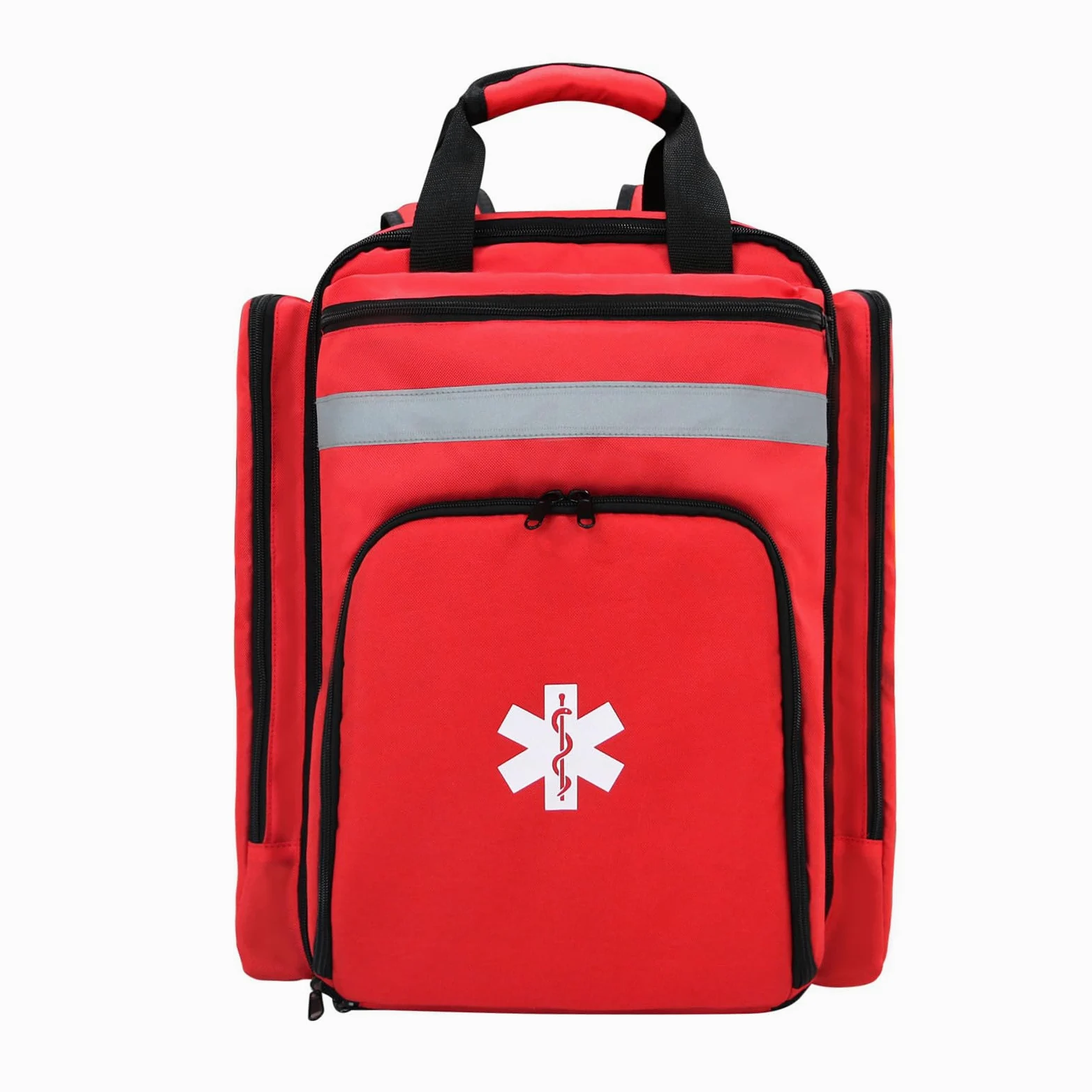 Zaino professionale di pronto soccorso vuoto, borsa medica tattica con riflettente, zaino medico di pronto soccorso di grande capacità per campeggio, escursionismo,Rosso