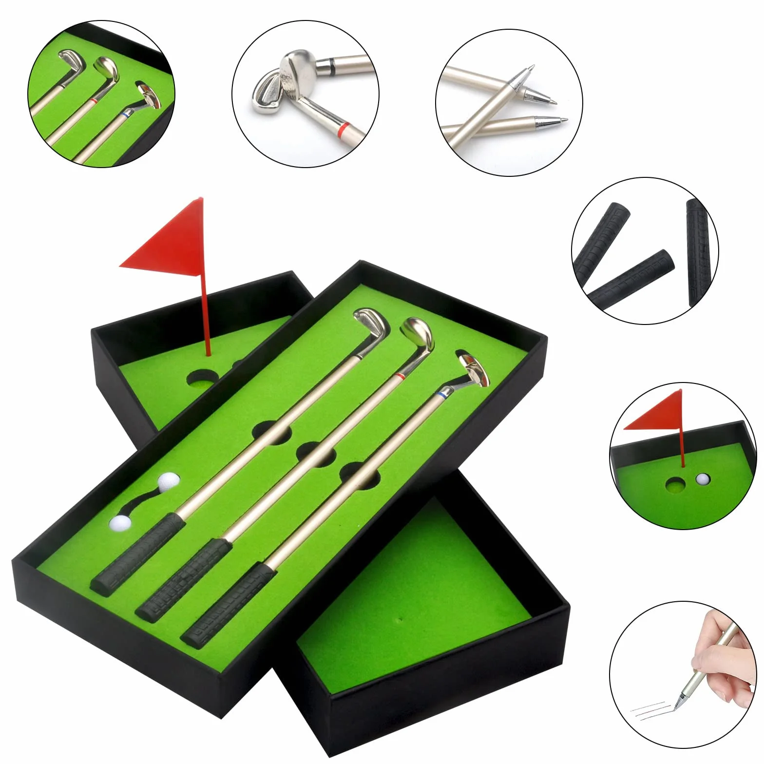 HENGBIRD Set di 3 Penne a Forma di Golf, Regali per Uomini