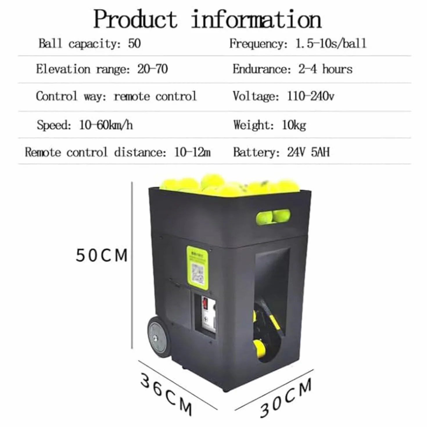 Macchina Lanciapalle Tennis Portatile Automatica Intelligente con Telecomando e App