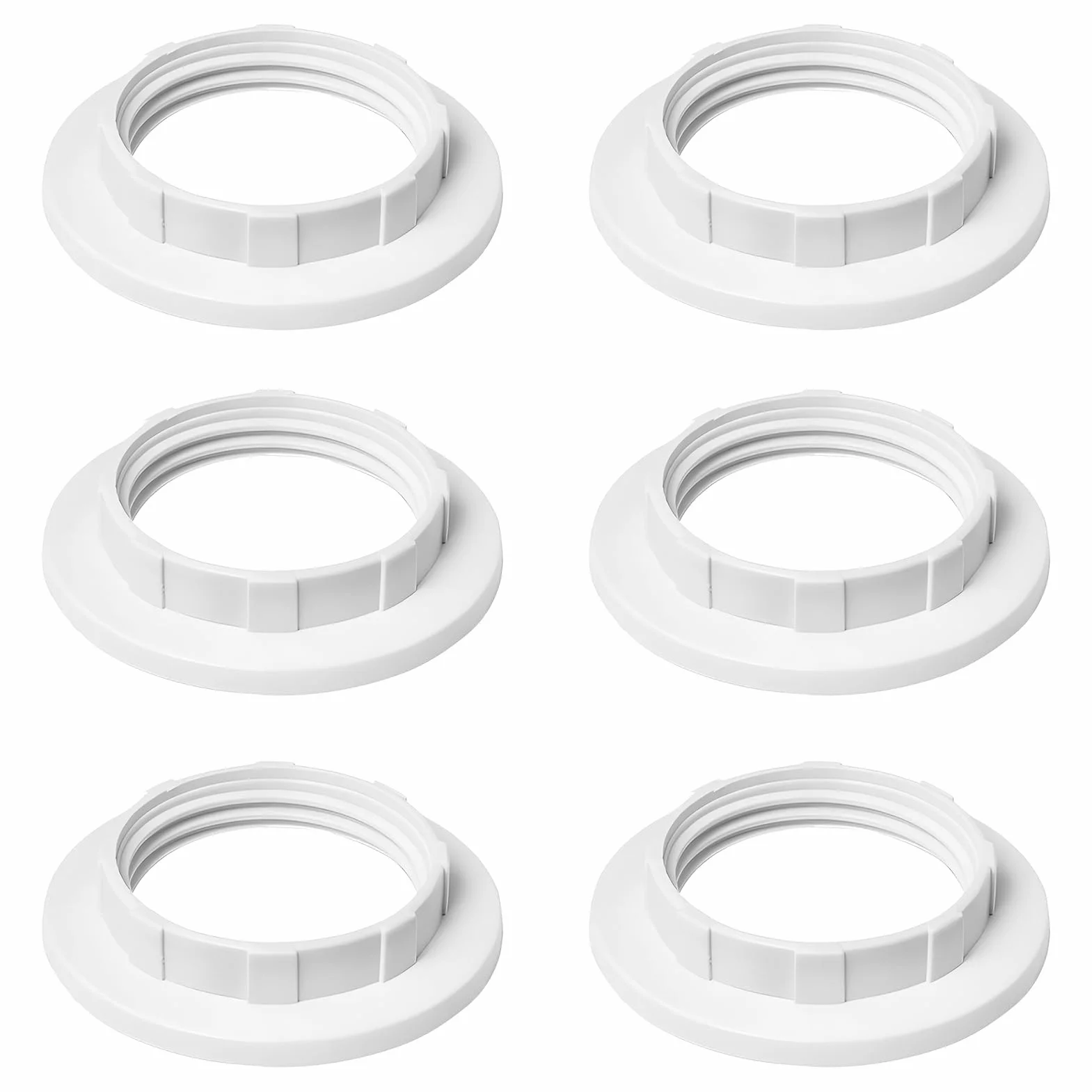 Anello Riduttore Paralume E14 Bianco Plastica 28mm Convertitore Adattatore Anelli di Riduzione per Lampade Sospensione e Tavolo 6 Pezzi