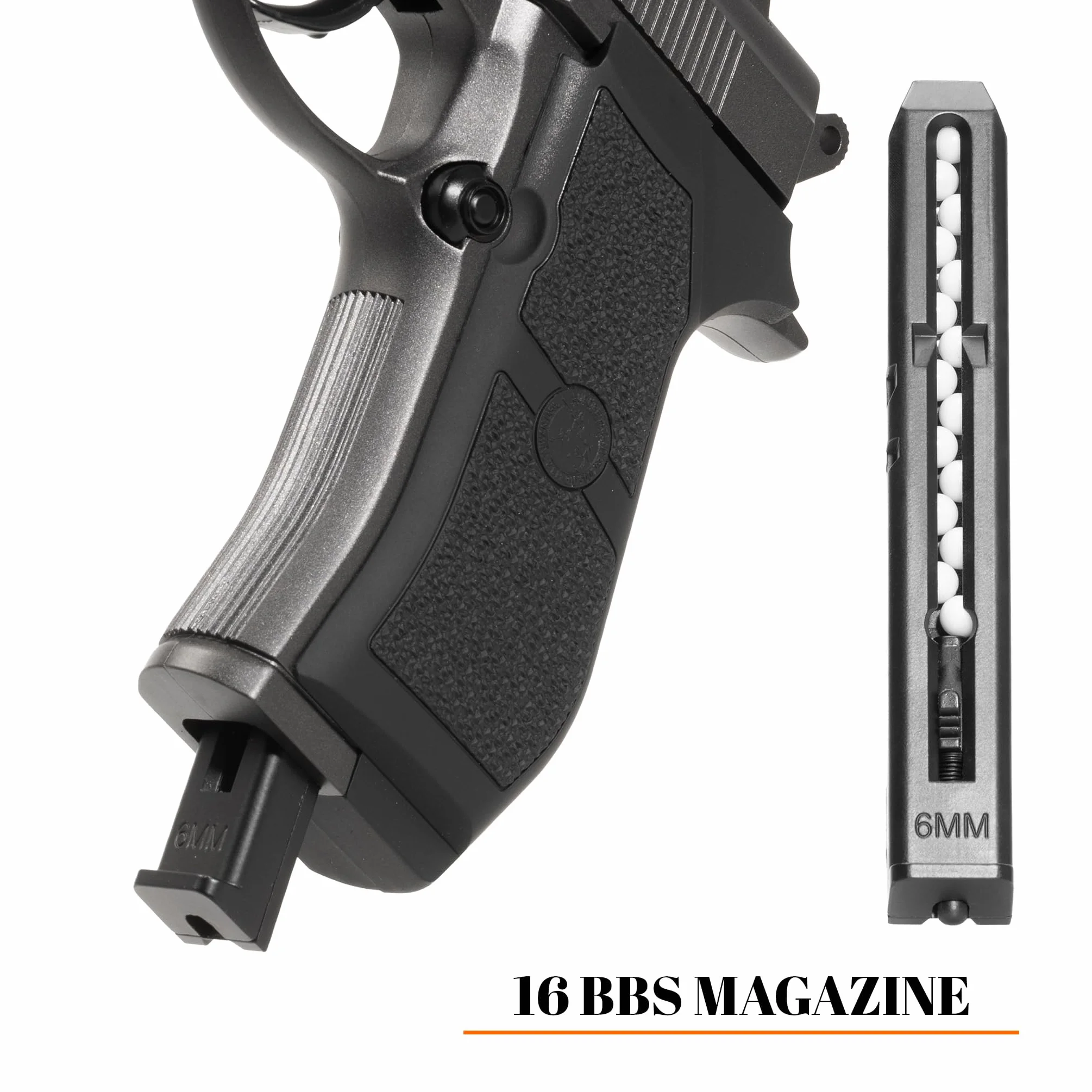 Pistola CO2 Softair M84 Full Metal Nera 0,9 J Bundle 1000 Pallini 5 Bombolette