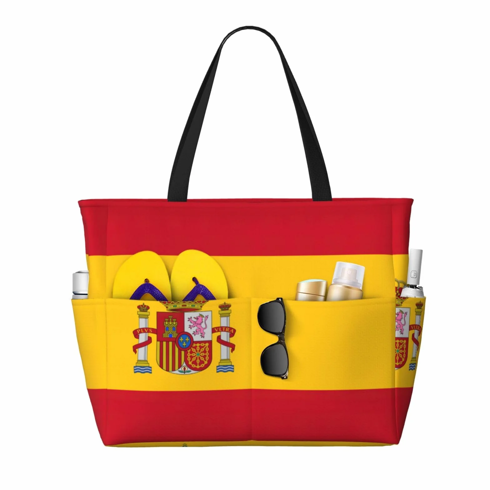 Borsa a tracolla impermeabile palestra bandiera spagnola borsa da viaggio grande
