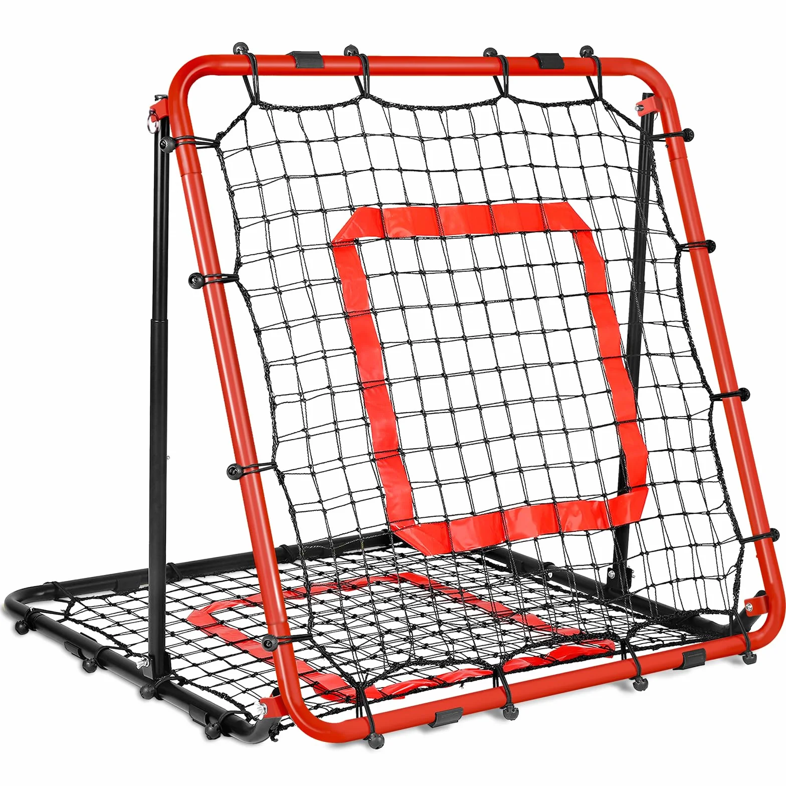 Rete Rimbalzo Calcio Pieghevole 85x85 cm, Rete da Rimbalzo Pallavolo PE Doppio Strato Angolo Regolabile