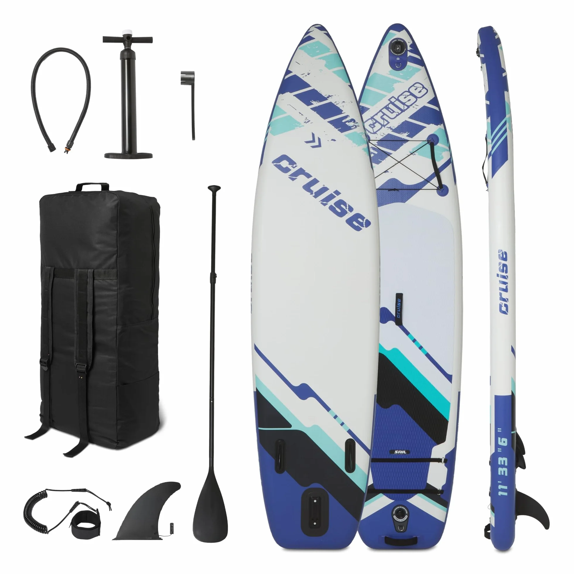 Amazon Basics Tavola da Stand Up Paddle con Kit Accessori Completo, 335 cm x 84 cm, Blu