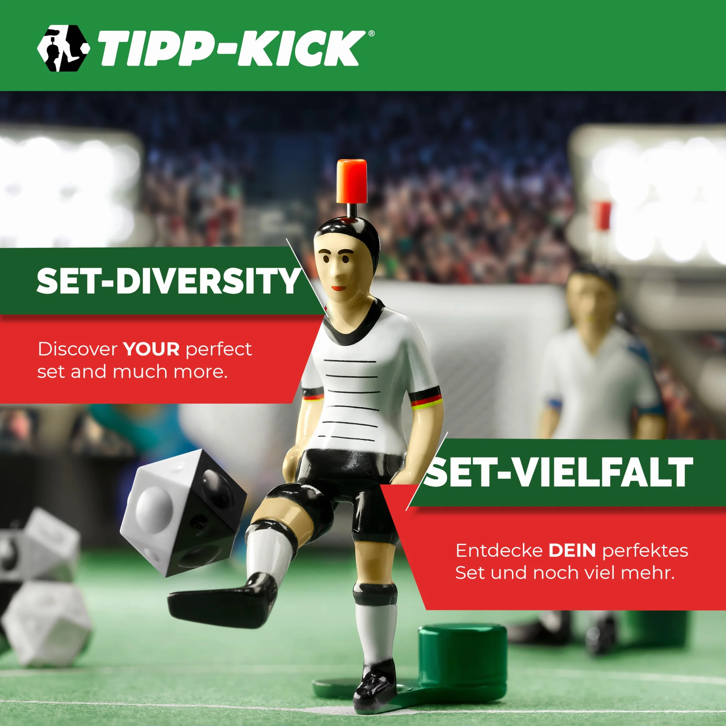 TIPP-Kick Dfb Classic 100 Anni Dfb Edizione Speciale – 2024 Gioco di Calcio per Bambini e Adulti con calciatori e portieri in Maglia da casa e da Trasferta della Squadra Nazionale DT