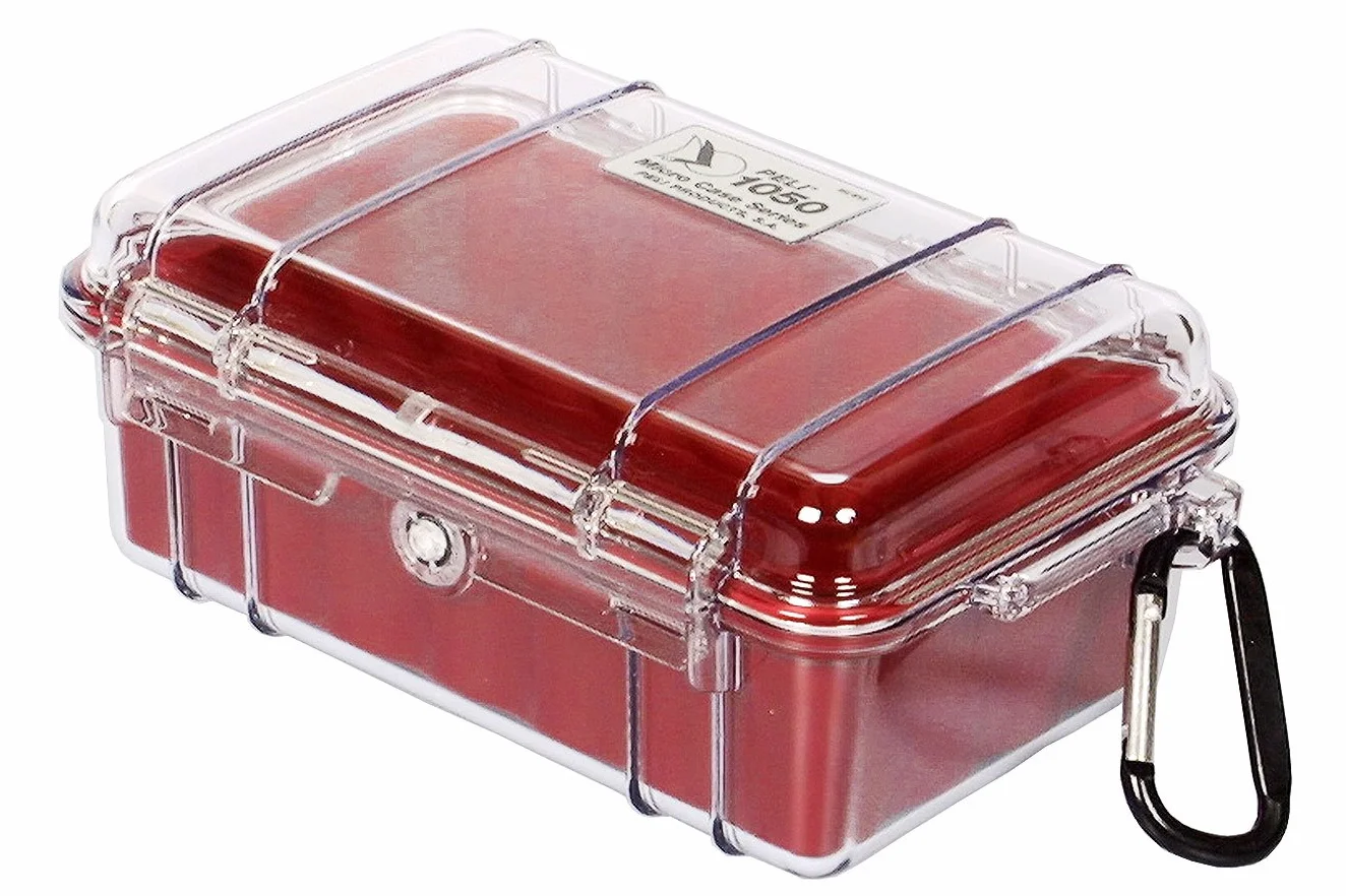 Pelican Micro Case 1050, Colore Rosso/Transparente
