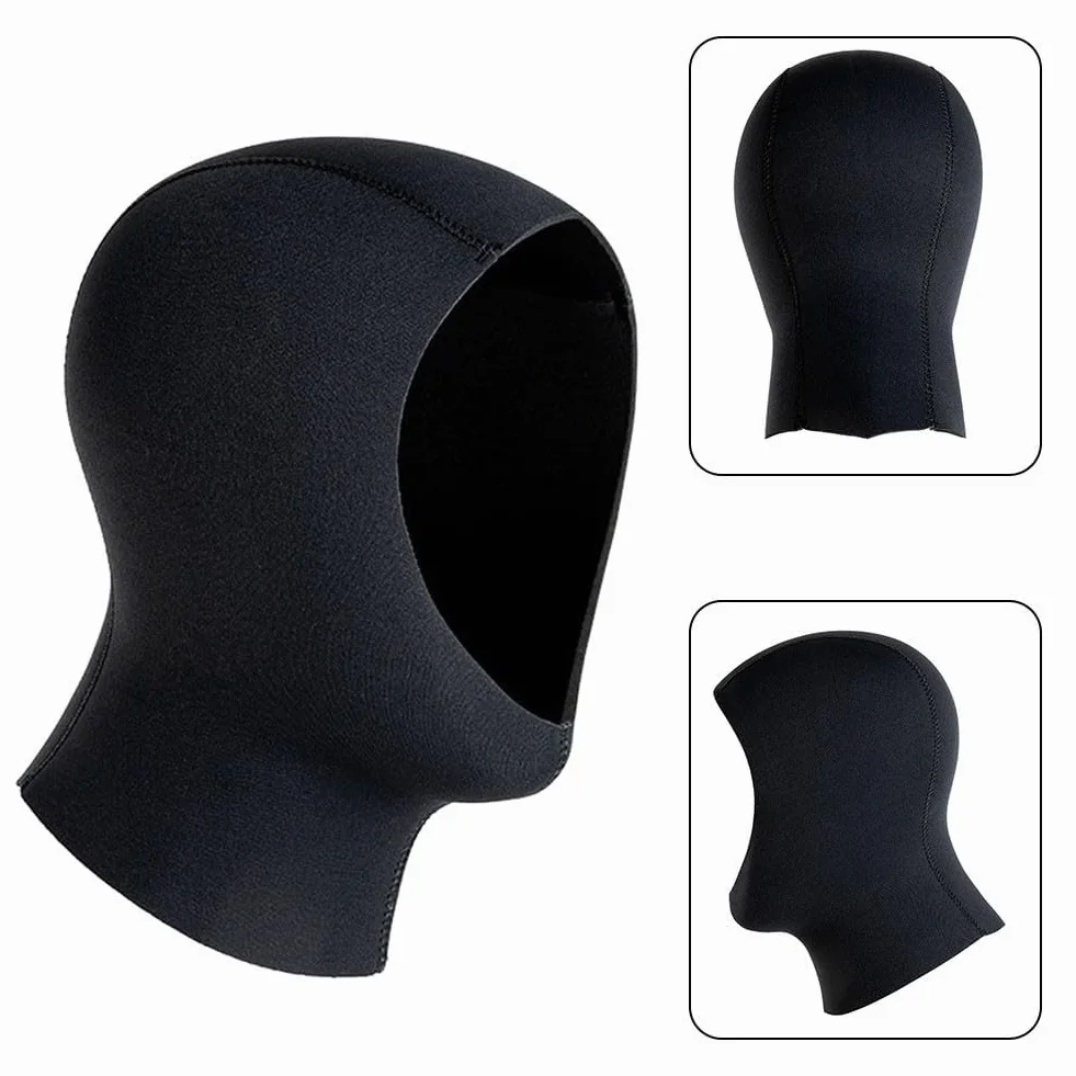 Cappuccio in Neoprene 3 mm 5 mm per Immersioni Subacquee Snorkeling Surf Nuoto L/XL Nero
