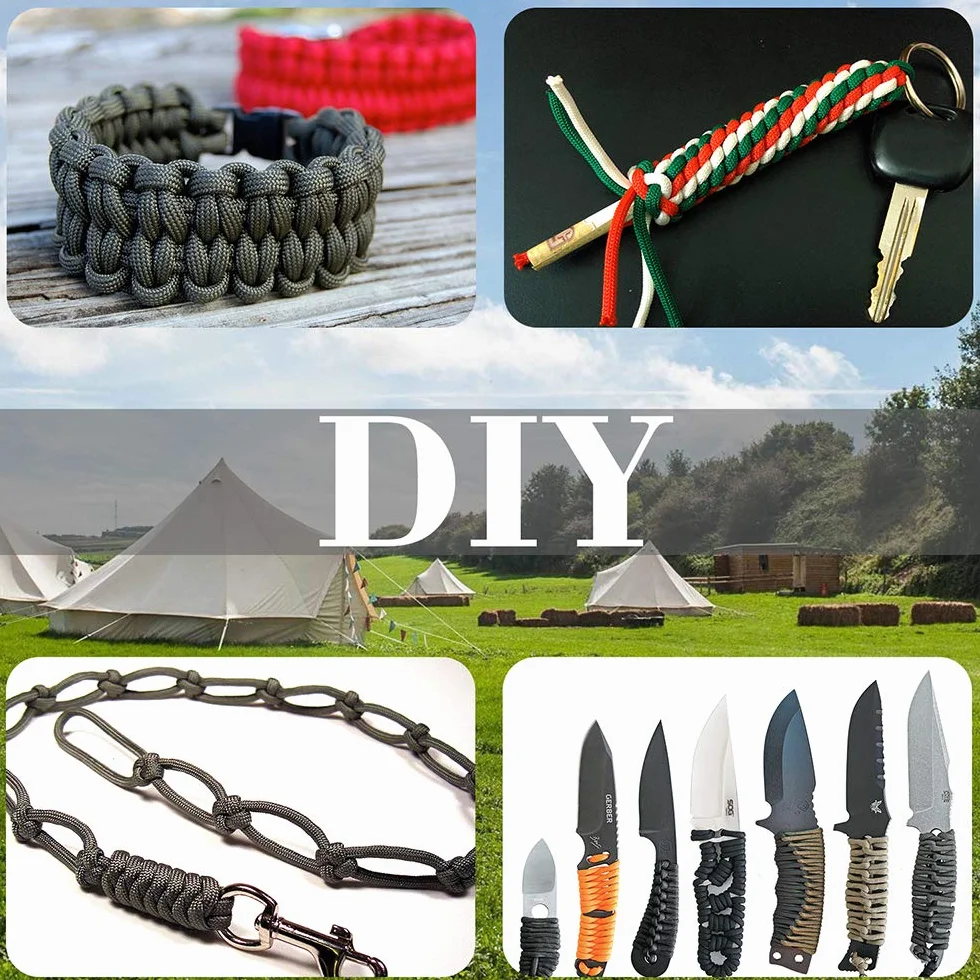 Paracord 550 100m Nylon Antistrappo 7 Fili Corda da Paracadute Carico Rottura 249KG (Arancione)