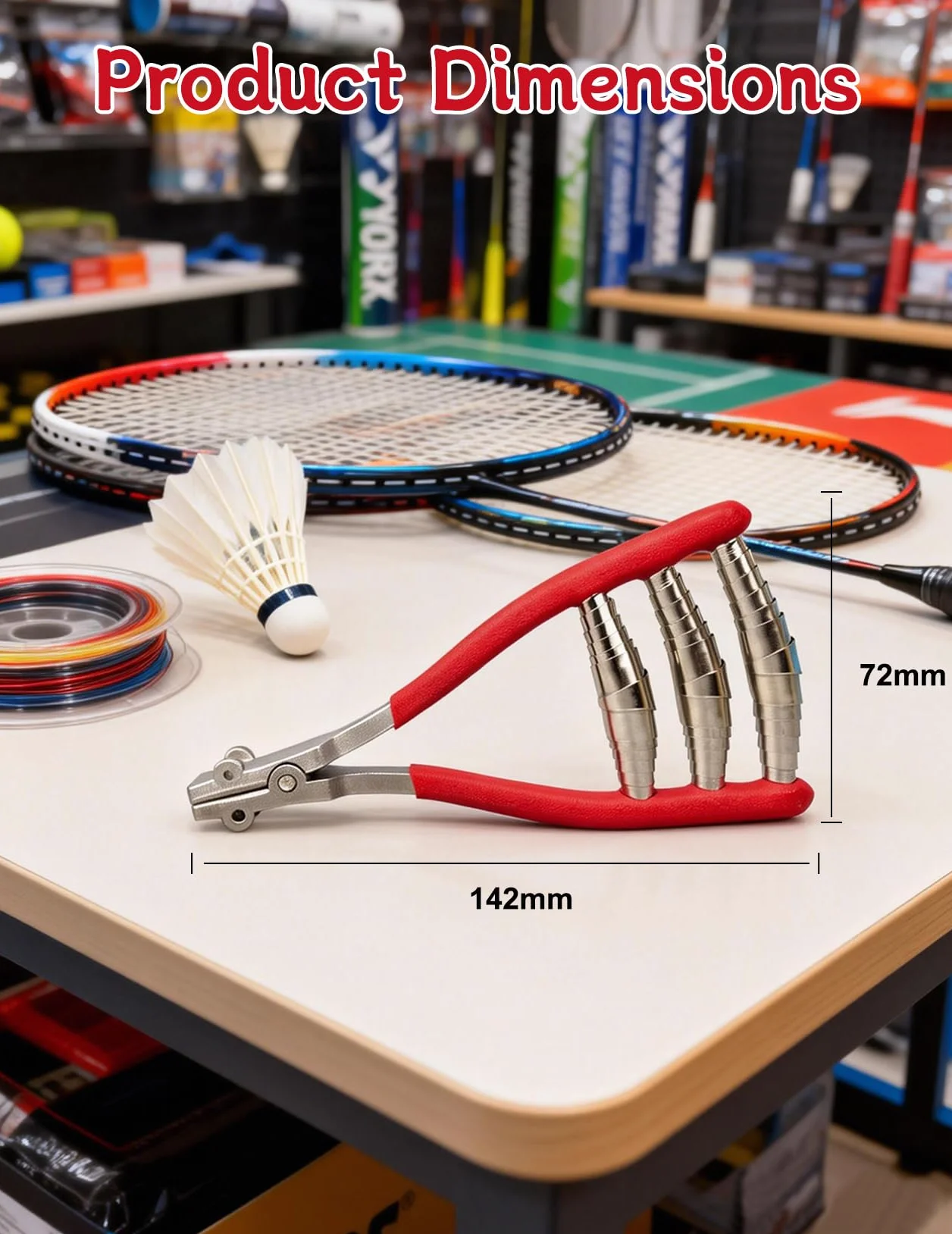 Starting Clamp Attrezzo di Copertura da Tennis Morsetto a 3 Molle per Racchette Tennis Badminton