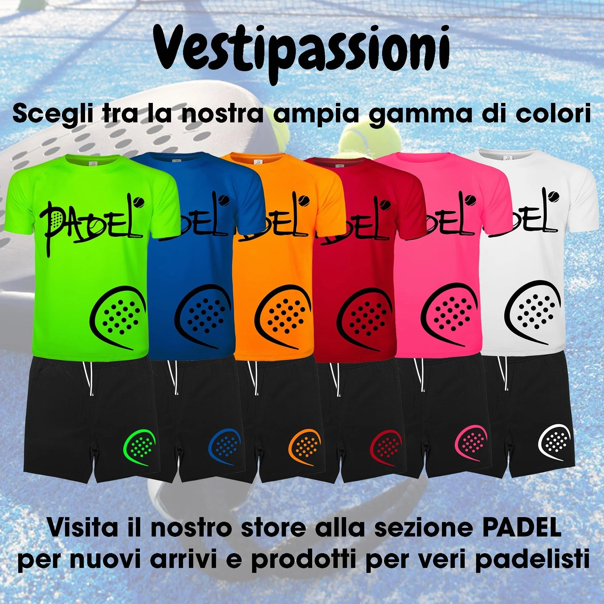 Completo Padel Uomo Traspirante con Tasche, Abbigliamento Padel Made In Italy