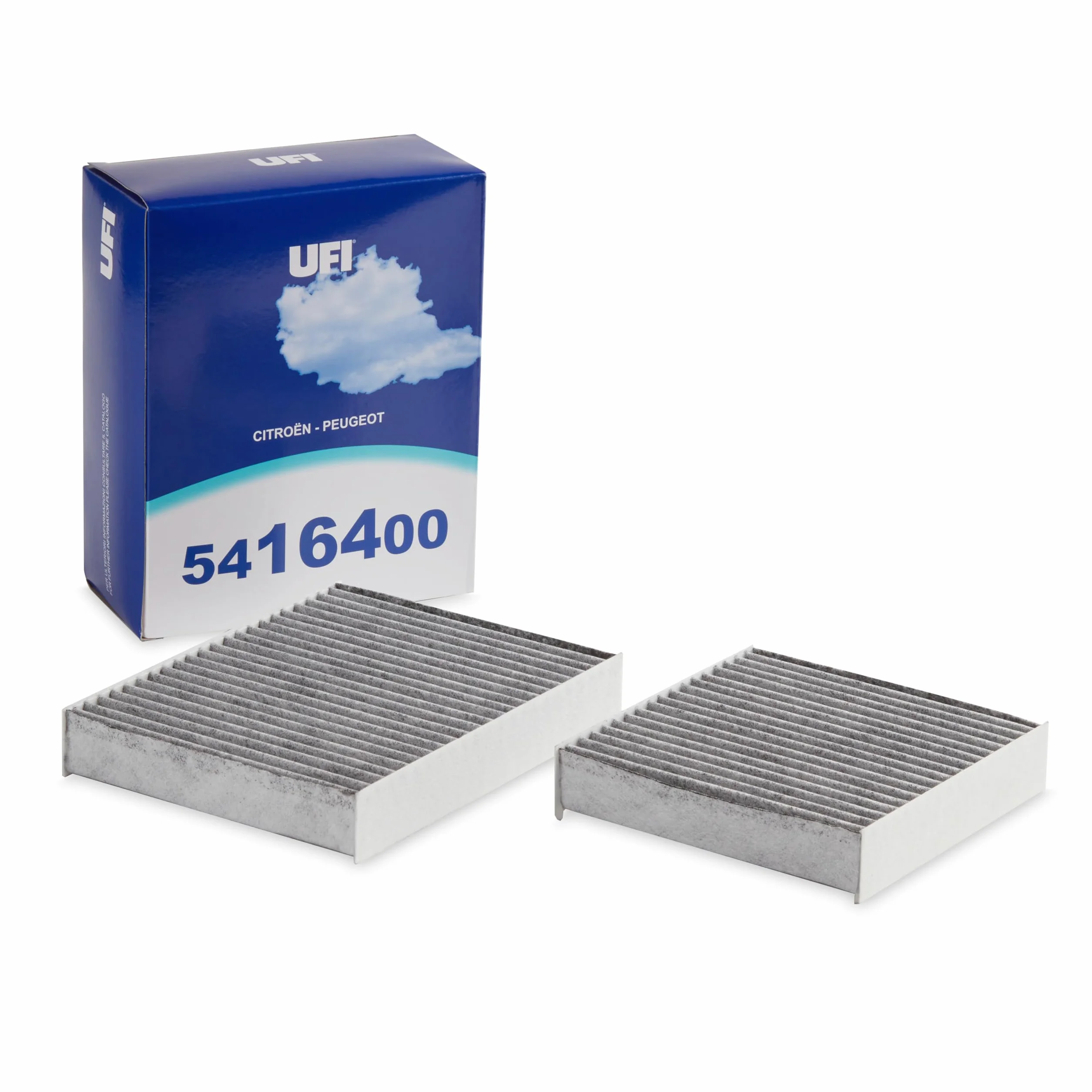 UFI Filters, Filtro Abitacolo ai Carboni Attivi 54.164.00, Filtro Abitacolo per Ricambio, Adatto a Auto, Applicabile su Diversi Modelli Citroen, DS Automobiles e Peugeot