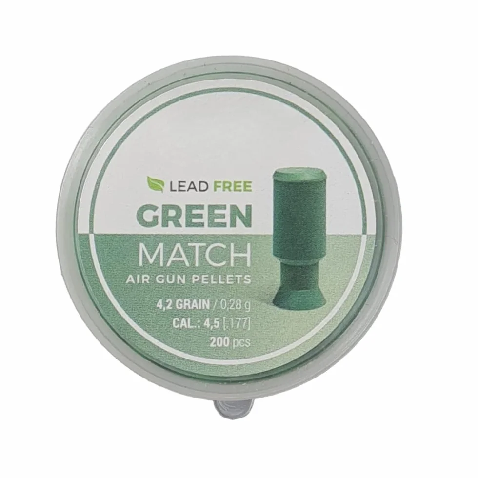 Green MATCH 200 PALLINI 4 5 4.5 45 MM PIOMBINI ARIA COMPRESSA GAS CO2 PALLINI PALLINI 4 5 4.5 45 MM