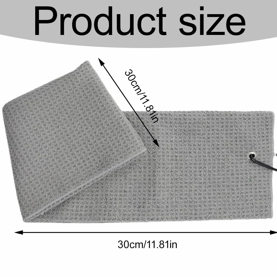 Asciugamani da golf in microfibra motivo waffle confezione da 2 con moschettone clip sacca grigio rosso