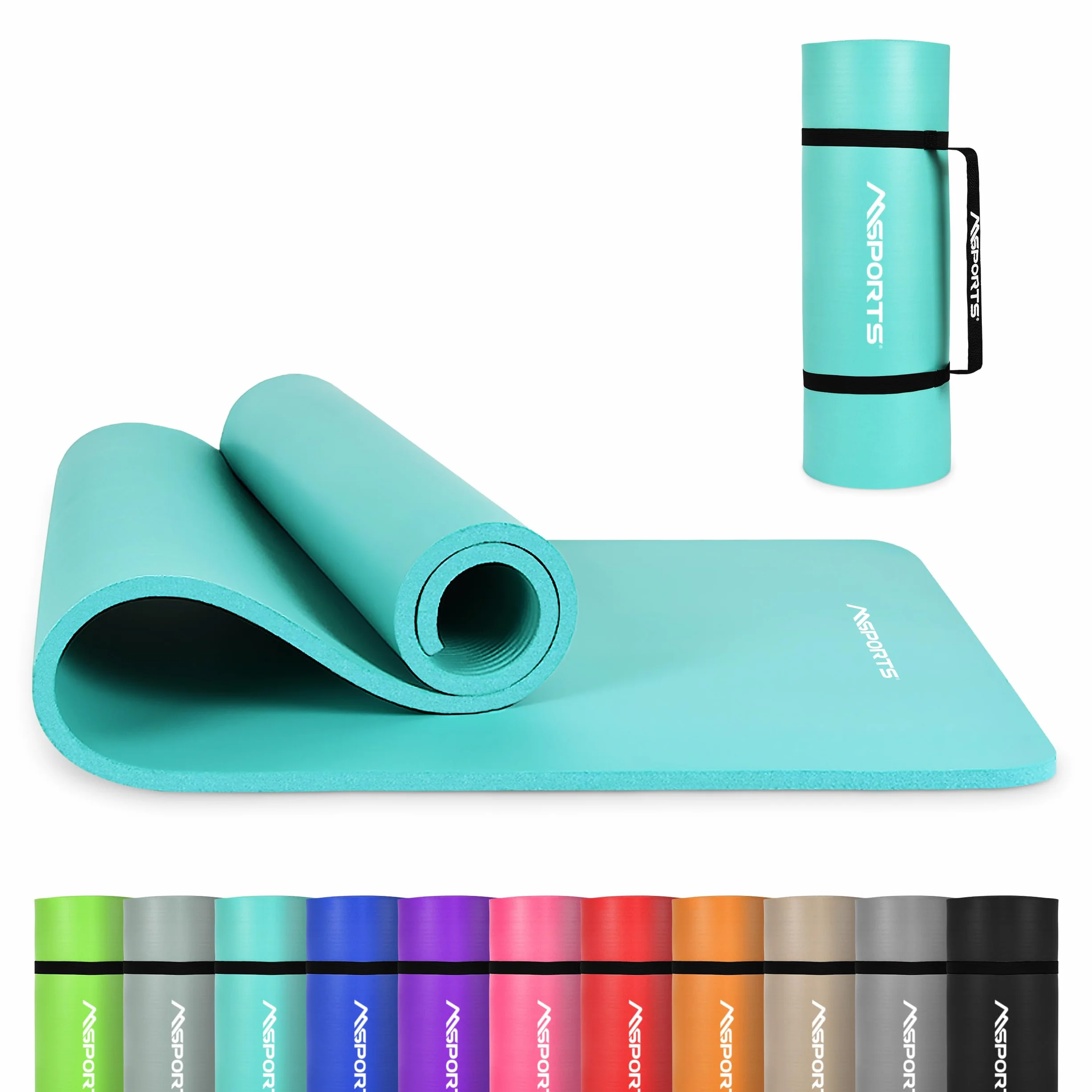 MSPORTS Tappetino Fitness Yoga Premium antiscivolo Mat da Ginnastica vari formati colori