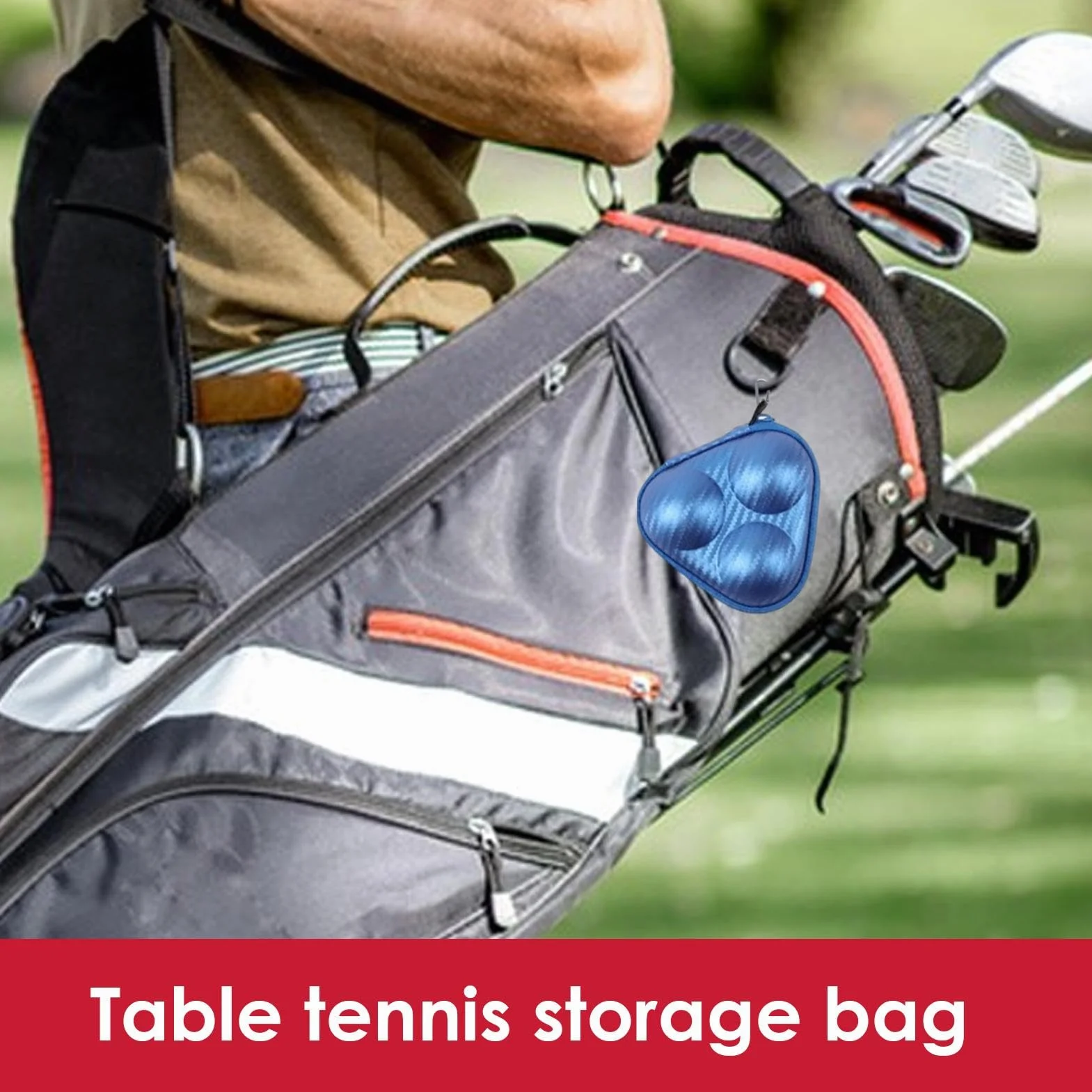 Borsa da golf porta palline portatile custodia con cerniera scatola rigida leggera