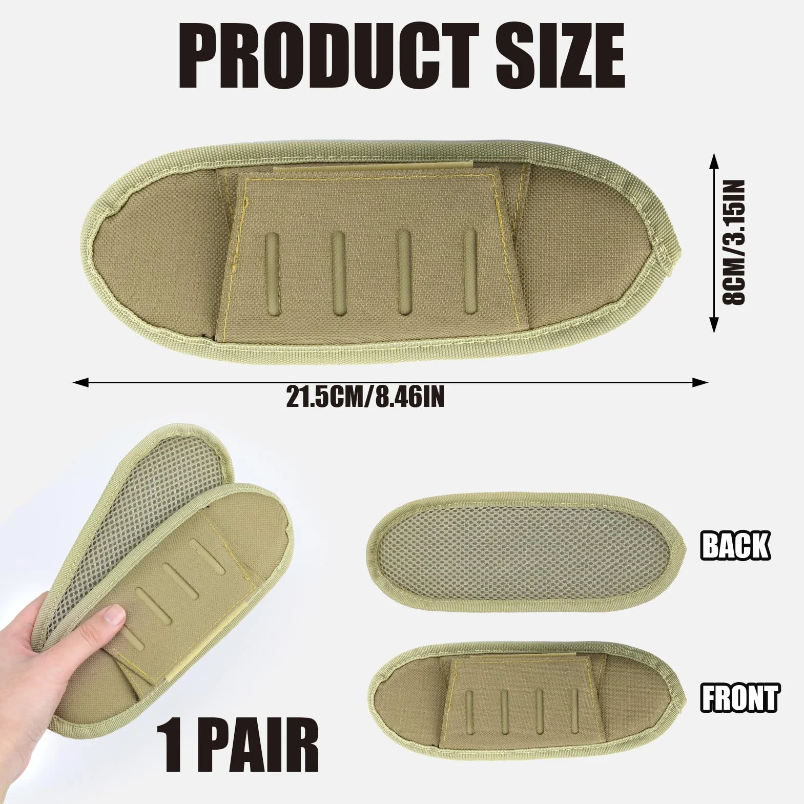 Cuscinetti per Spalla in Nylon Traspirante, Protezione Rimovibili Universali per Gilet Tattico