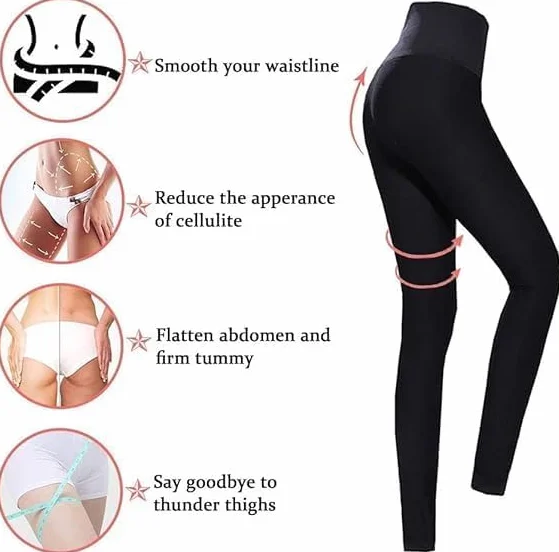 Pantaloni di Perdita di Peso Leggings Anticellulite Donna Fitness per Palestra Corsa Yoga