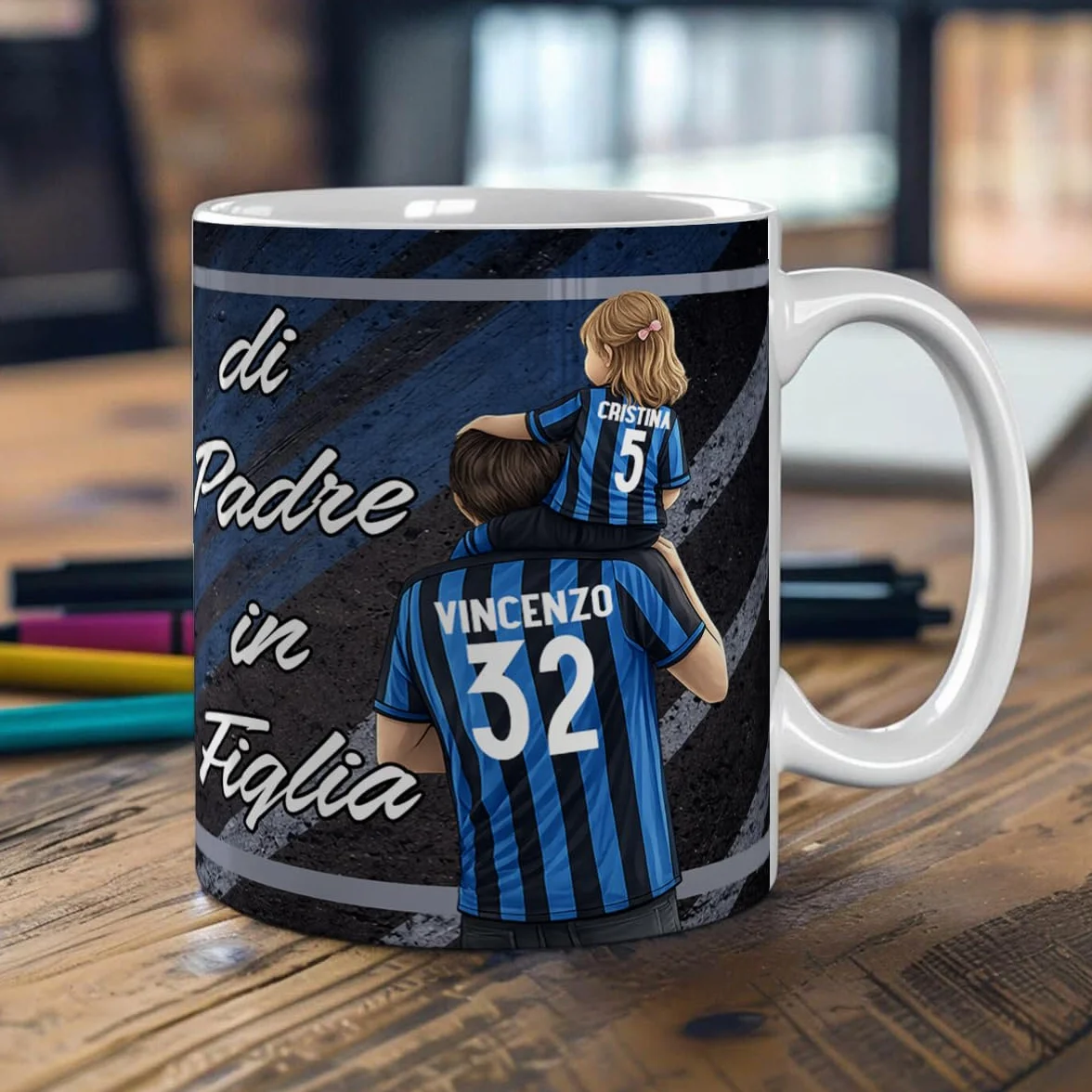 Personalizzata Tazza Inter Ceramica Regalo Tifoso Interista Padre Figlio Figlia Festa del Papà Compleanno Natale