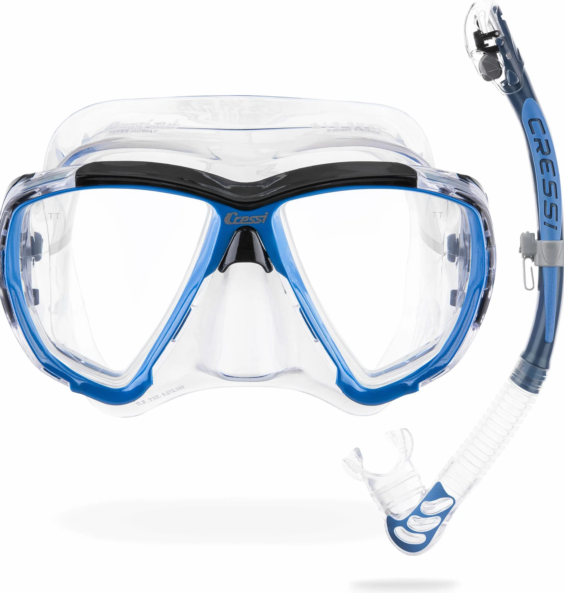 CRESSI Big Eyes Maschera Singola o Combo Set Maschera + Snorkel Ultra Dry per Immersioni e Snorkeling